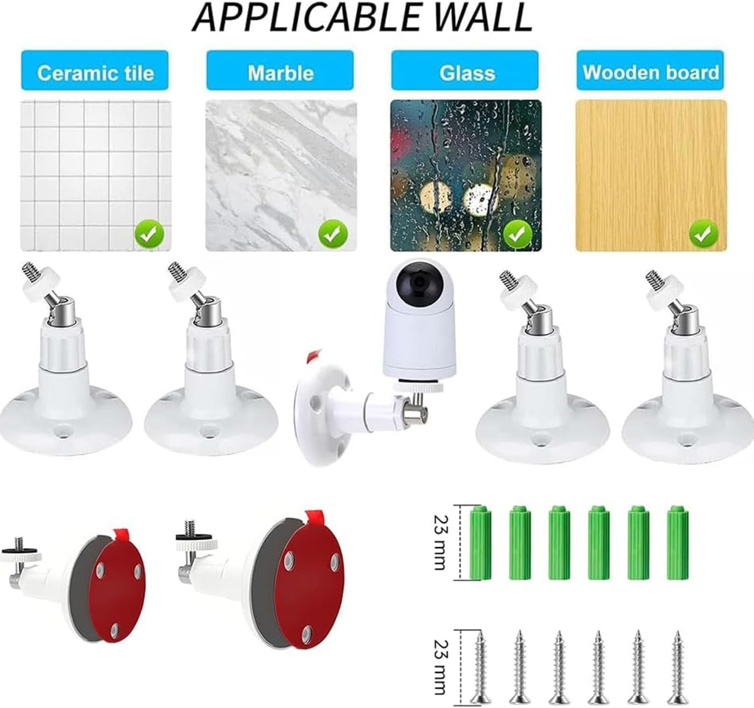 Lyfengdeam 2 Pack Wall Mount Compatible with Wyze Cam Pan V3 & Wyze Cam V4/V3 & Wyze Cam Outdoor/Indoor, 360 Degree Swivel Adjustable Bracket for Wyze Cam and Other Camera with Same Interface (Black) image number 5