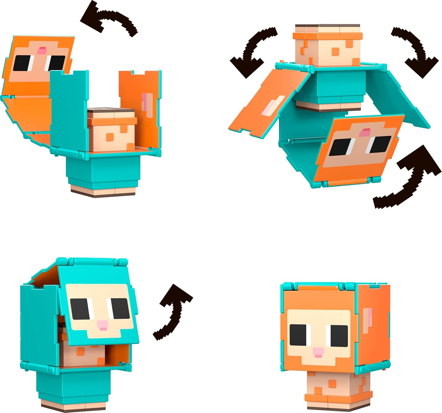 Mattel Minecraft Flippin&rsquo; Figs Sheep & Chicken Figures 2-Pack with 2-In-1 Fidget Play, Large Heads & Pixelated Design (Amazon Exclusive) image number 5