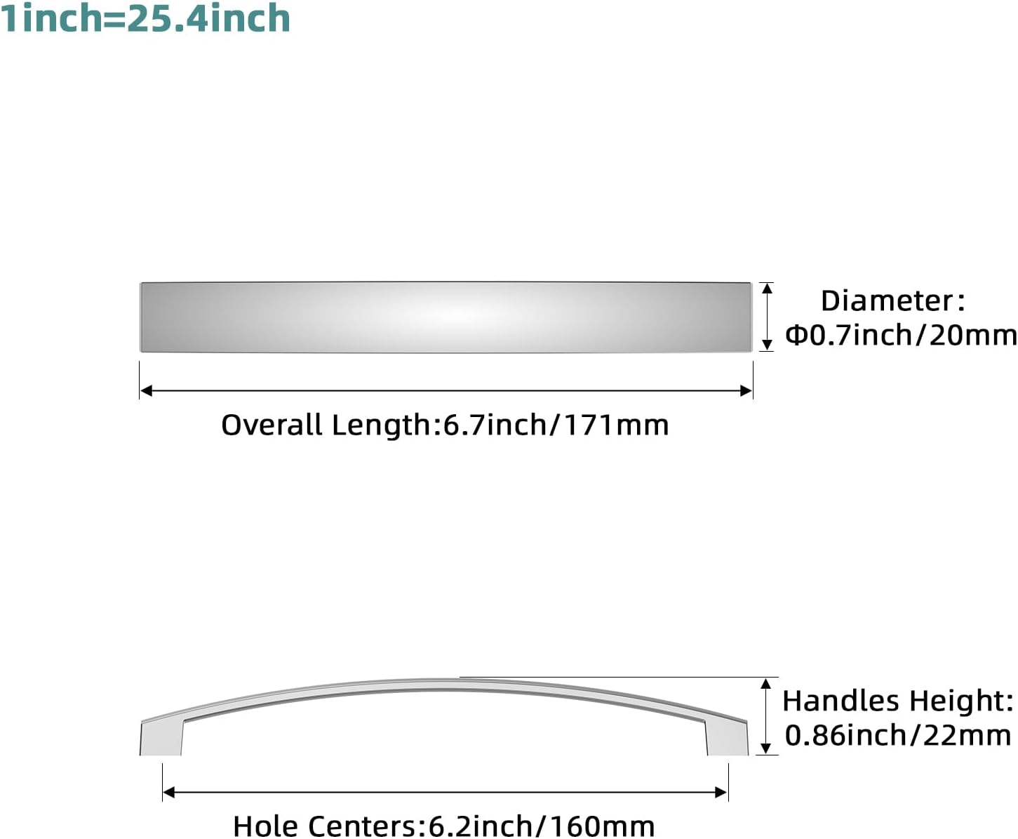 ELEBUILD Pack of 12 Handles 160Mm Chrome Cupboard Handles Elegant Kitchen Handles image number 7