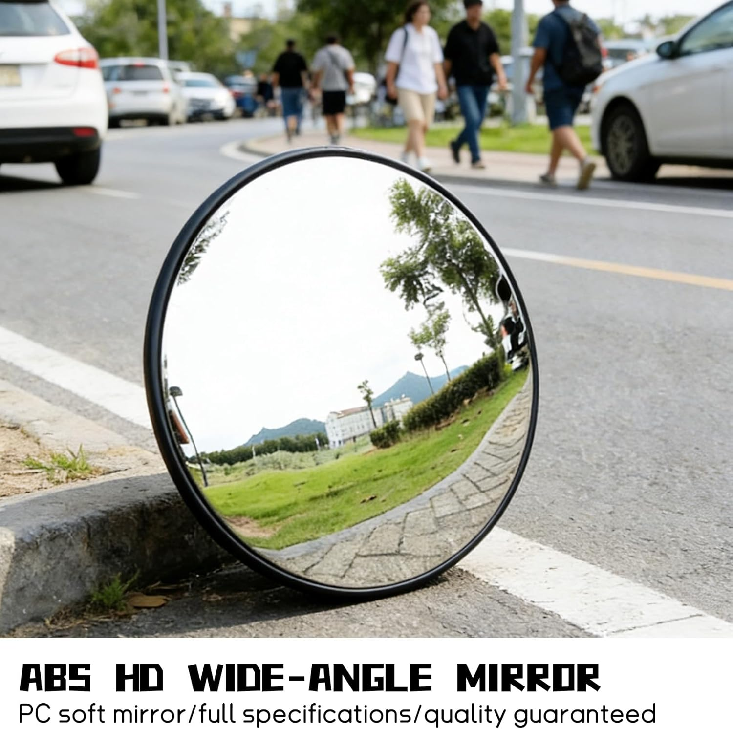 12" Acrylic Convex Mirror, Adjustable Wide Angle View Traffic Mirror for Enhanced Security Coverage in Rooms, Offices, Warehouses, Parking Lots, and Addressing Corner Blind Spot Areas(Black)