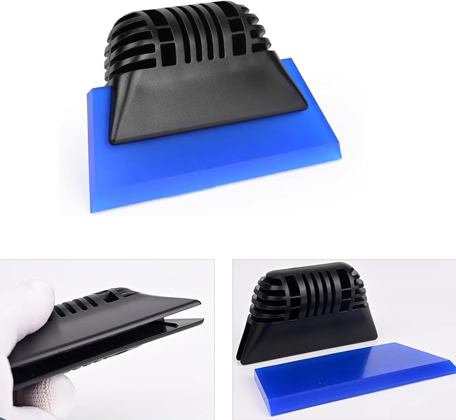 Blue Small Squeegee Window Tint Squeegee, Non-Slip Handle Rubber PPF Squeegee, Squeegee for Window Cleaning, Shower Glass Door, Car Window Squeegee for Windshield, Water Wipe Squeegee for Vinyl image number 3