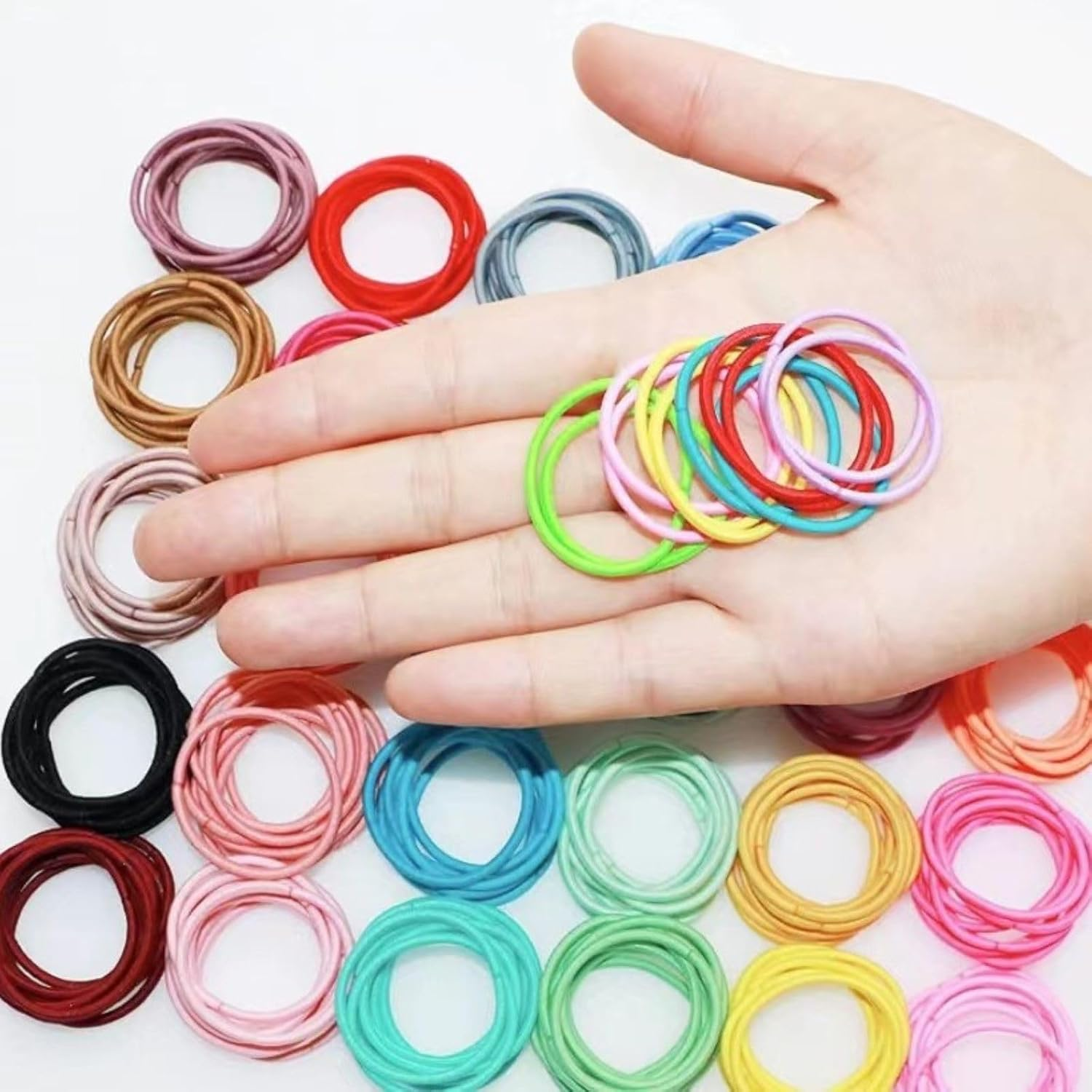JOVALA 200 PCS Small Baby Hair Ties Ponytail Holders Hair Ties,1 Inch Multi Colors Mini Hair Holders Baby Girls Kids Elastic Rubber Bands for Toddlers Infants Kids Hair Accessories image number 6