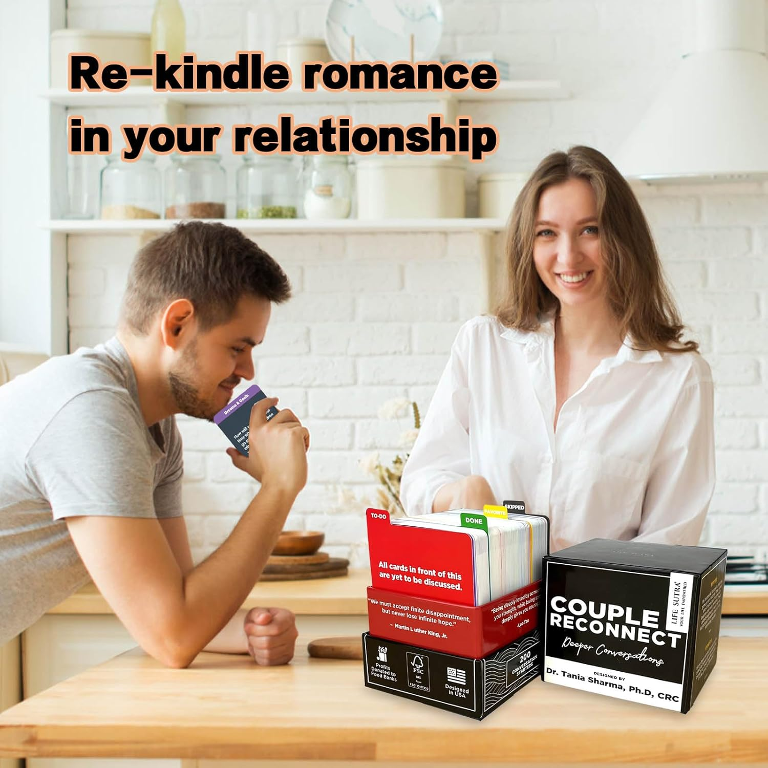 Couple Conversation Cards - 200 Deep Questions in 13 Topics, Relationship Card Game for Date Nights & Dinners, Marriage & Dating Couples Games to Strengthen Bonds image number 6