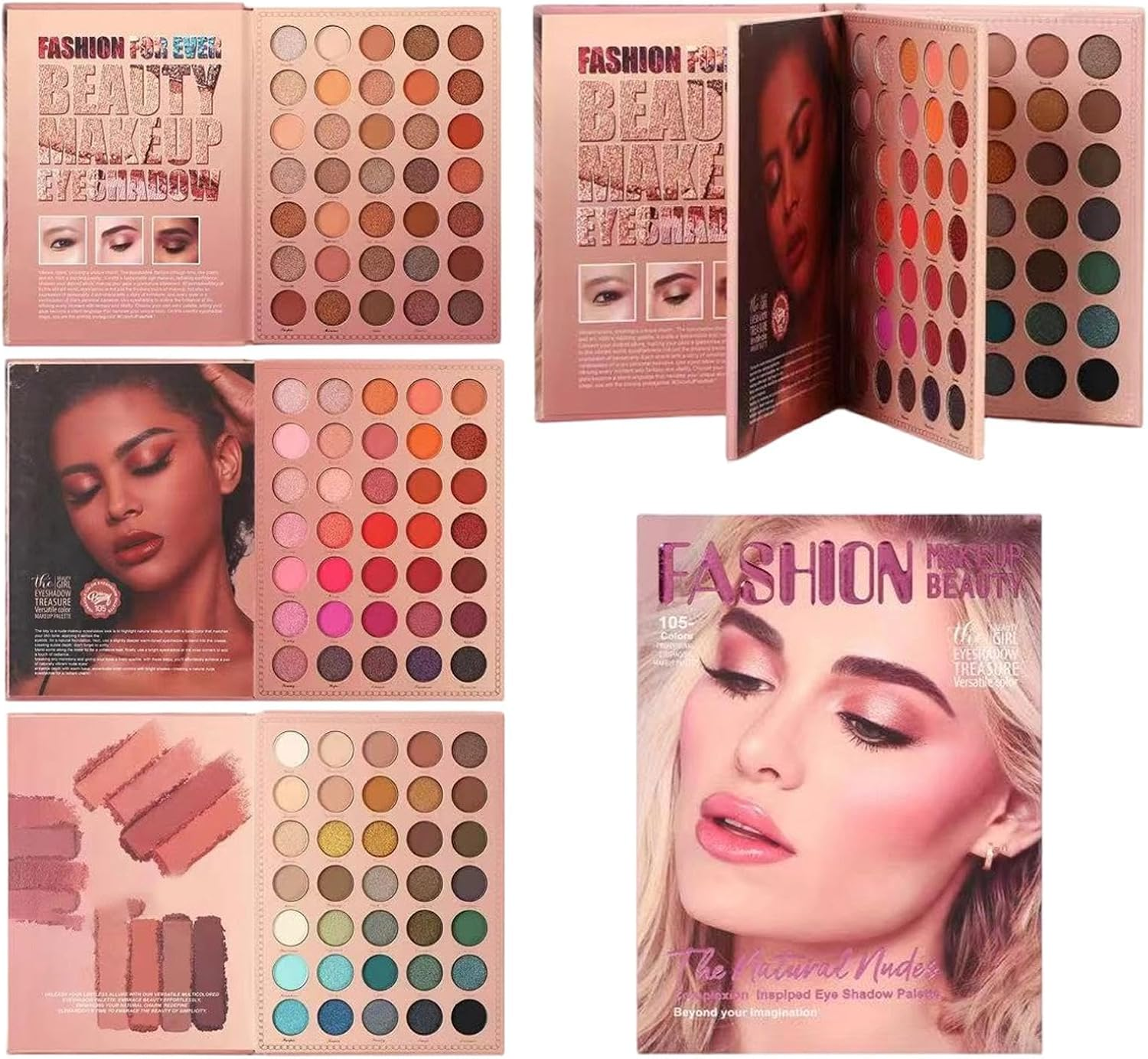 Multifunctional Makeup Palette &ndash; Multicolor 105 Book, Pearl Matte Blend, Earth Tone Beauty | Wide Shade Rangeset, Layered Art Look for Creative Styling image number 3