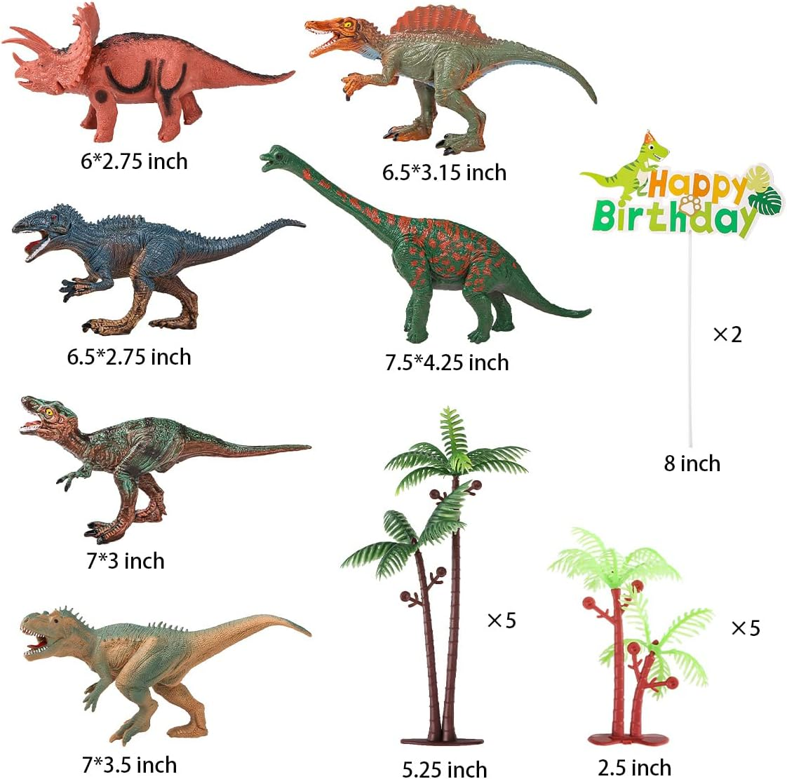 Dinosaur Cake Decorations Cupcake Topper Dinosaur Cake Toppers for Kids Birthday Baby Shower Party Supplies 18PCS image number 3
