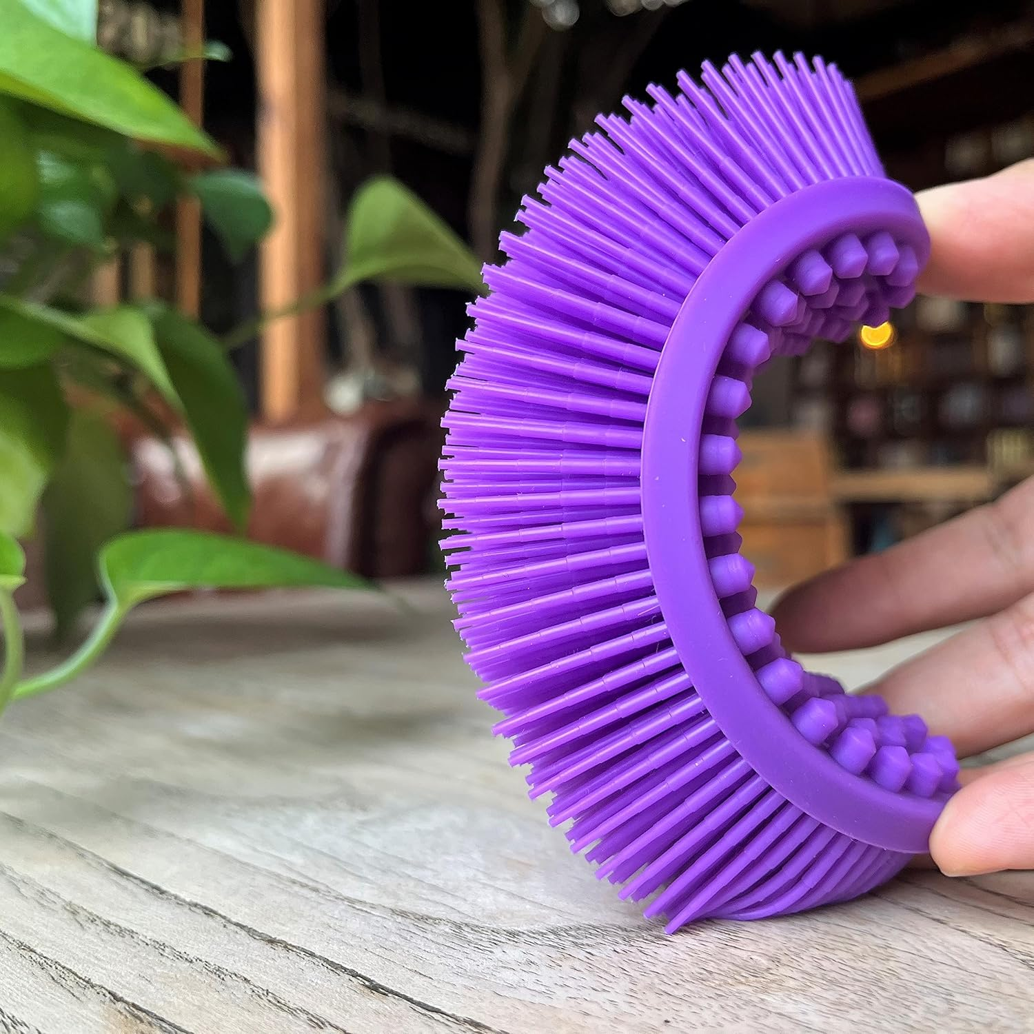 Premium Sensory Brush for Kids or Autism,Soft Silicone Body Scrubber,2 in 1 Sensory Room Occupational Therapy Sensory Brushes,Silicone Loofah,Pets Shower Brush Bath Brush Shampoo Brush