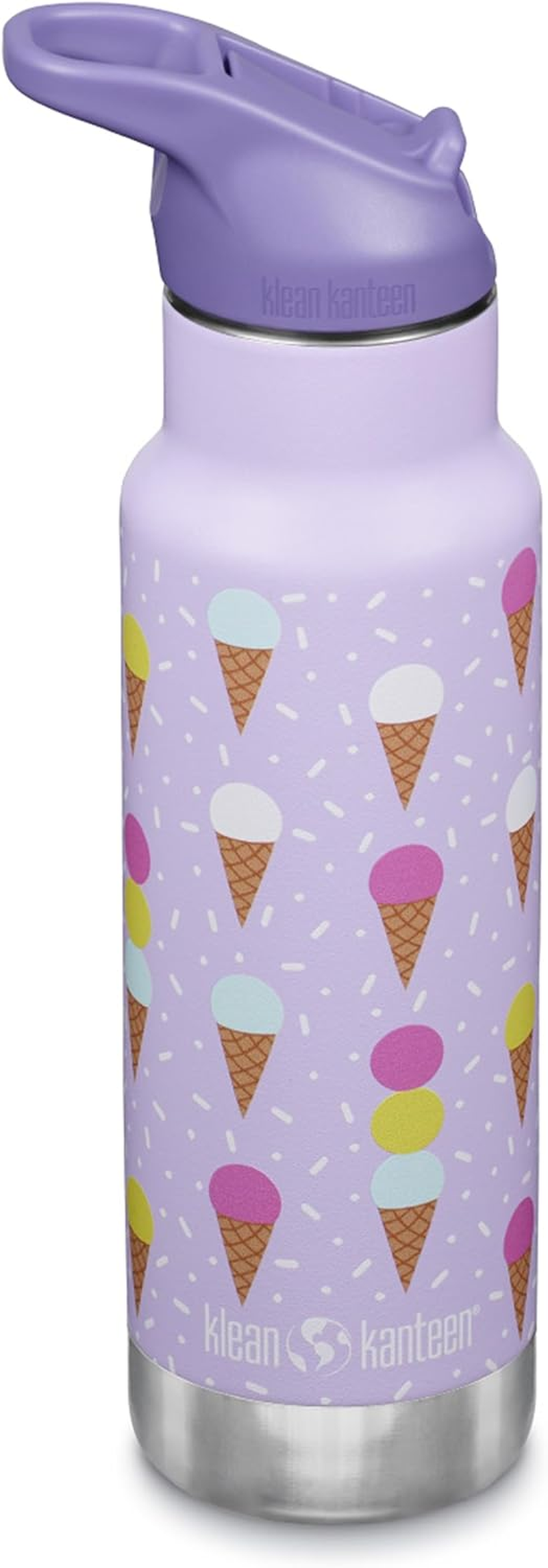 Klean Kanteen Classic Kid'S Insulated Water Bottle with Flip Seal Sport Cap Rainbows, 12 Oz (355 Ml) Capacity