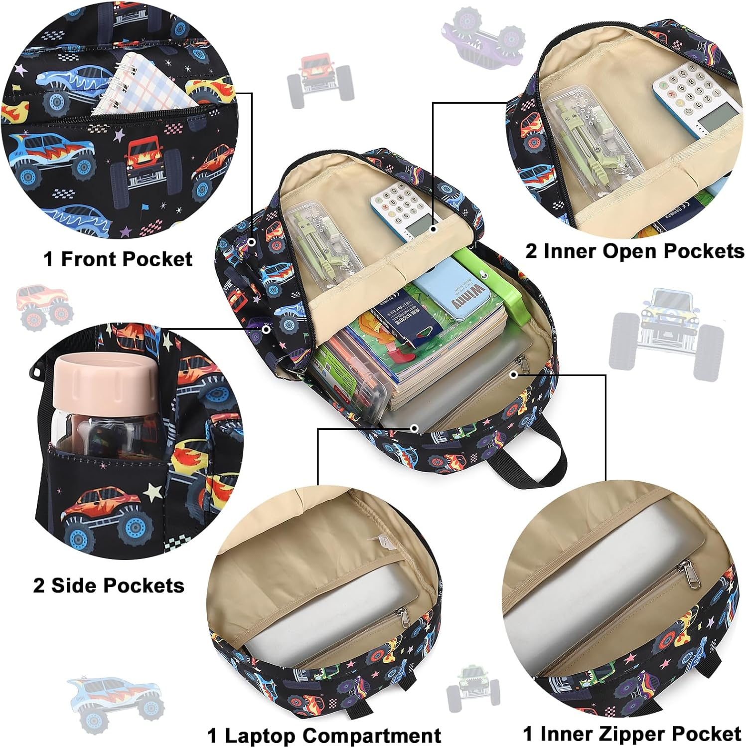 CAMTOP School Backpack for Kids, Girls Boys Backpack with Lunch Box Kindergarten Elementary Bookbag Set for Age 4-10