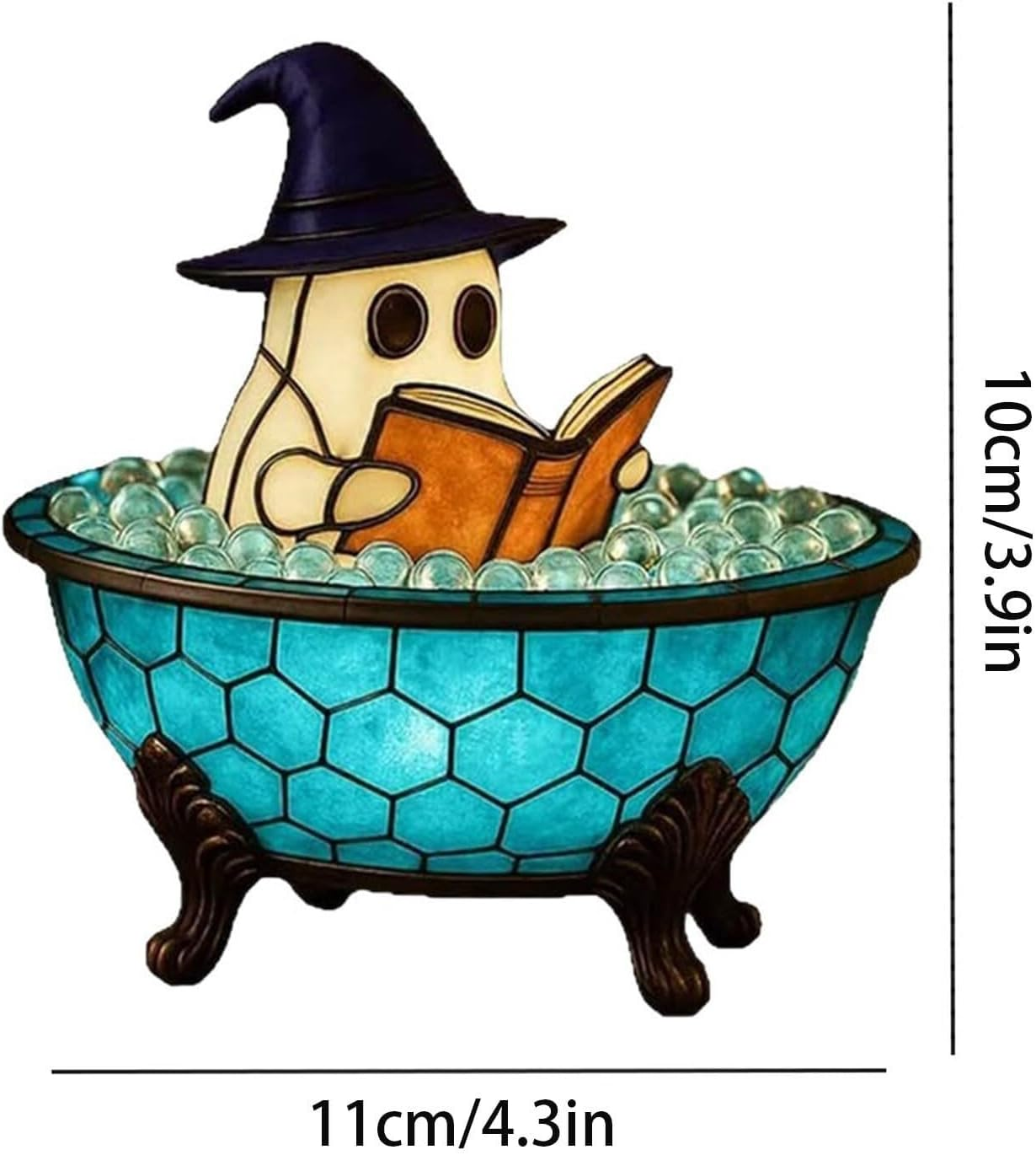 Halloween Ghost Night Light,Ghost Reading Book LED Lamp, Light up Halloween Table Decorations,Indoor Centerpieces Decorations for Table, Shelf, Fireplace(Battery Type 1Pc)