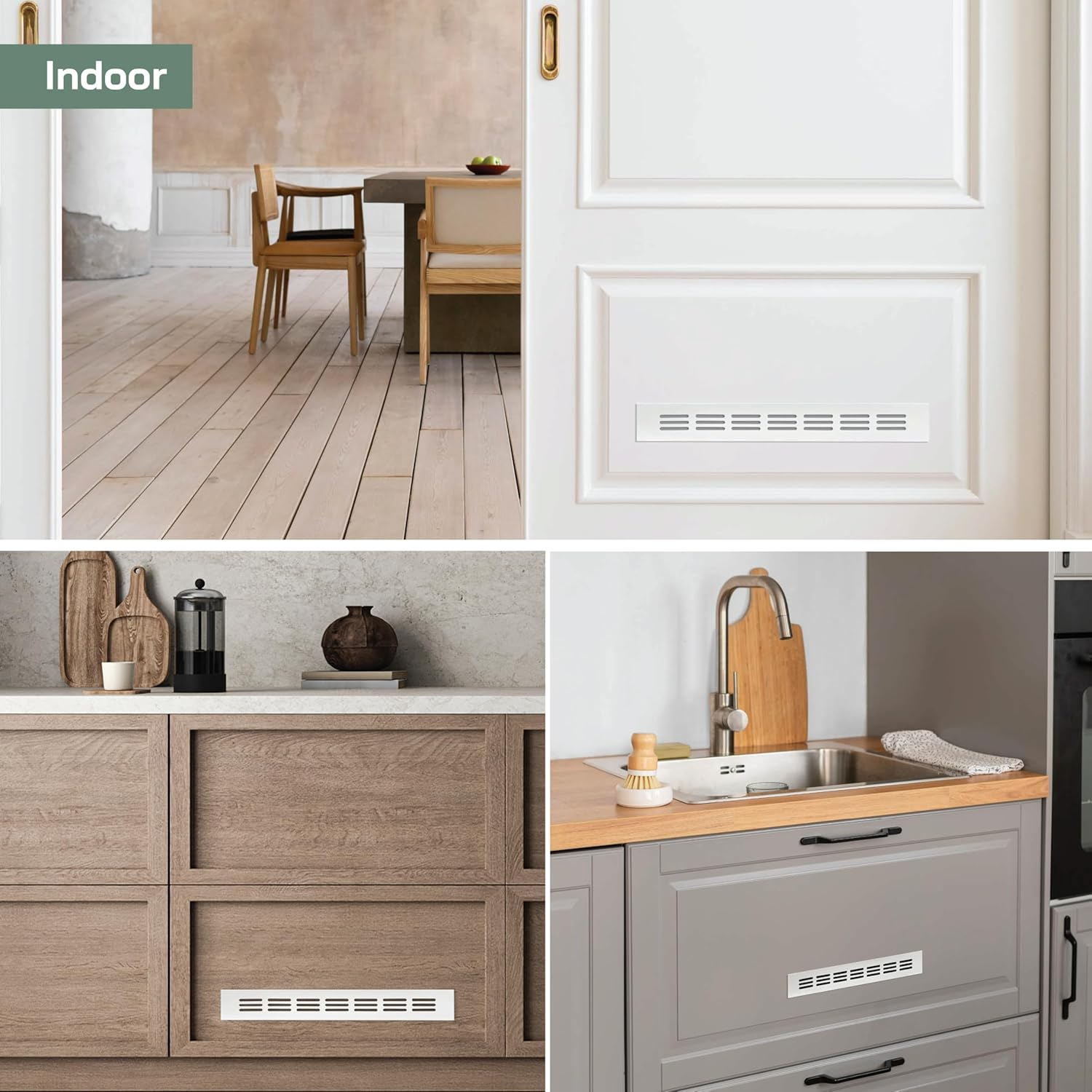 Vent Systems 40 X 300 Mm White Aluminium Ventilation Grille with Insect Grille HVAC Heating Cooling Ventilation Applications Indoor and Outdoor Vent Cover - 2, Silver image number 4