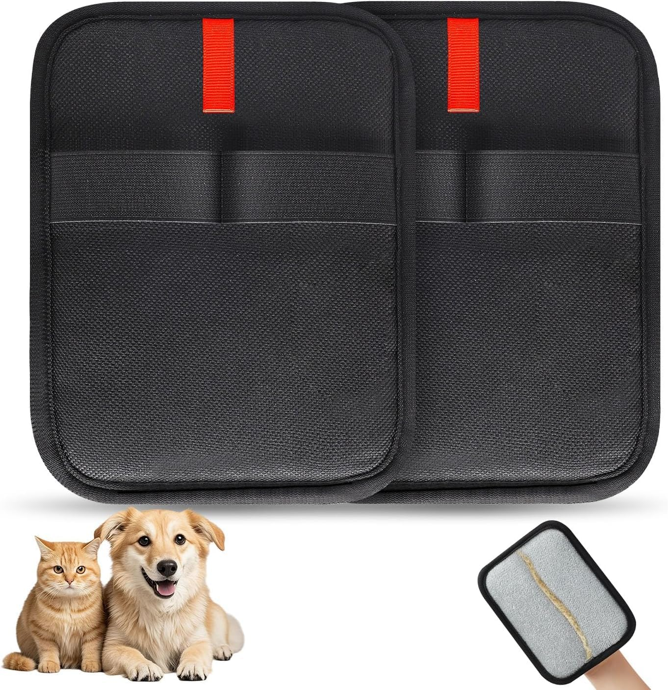 2 Pcs Pet Hair Remover Gloves, Electrostatic Pet Hair Removal Gloves, Pet Grooming Gloves, Reusable Electrostatic Pet Cat Dog Hair Remover for Couch, Furniture, Carpet, Curtain (2Pcs) image number 1