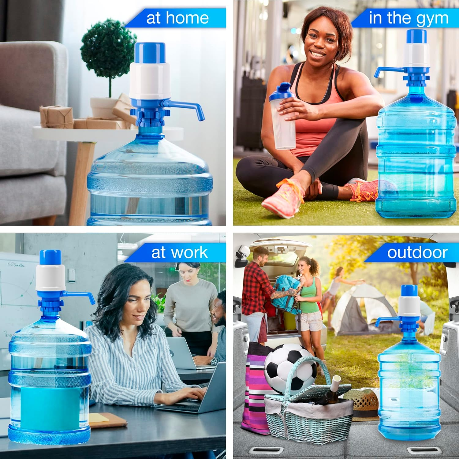 Manual Water Pump for 5 Gallon Bottle &ndash; Universal Fit for Crown Top and Screw Top Jugs - Adjustable Tubs, Protective Spout Cap, Cleaning Brush, Bpa-Free Food-Grade Materials &ndash; 5 Gallon Water Pump image number 3