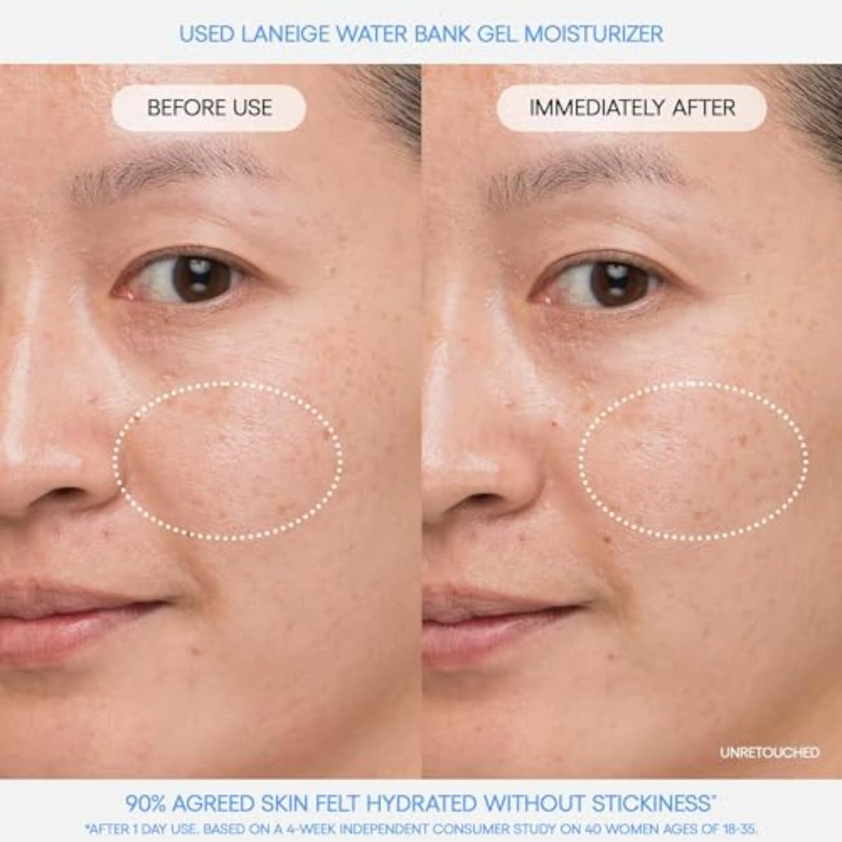 LANEIGE Water Bank Blue Hyaluronic Gel Moisturizer: Lightweight Hydrating Face Gel with Mint Extract, Hypoallergenic & Dermatologist-Tested 20Ml image number 3