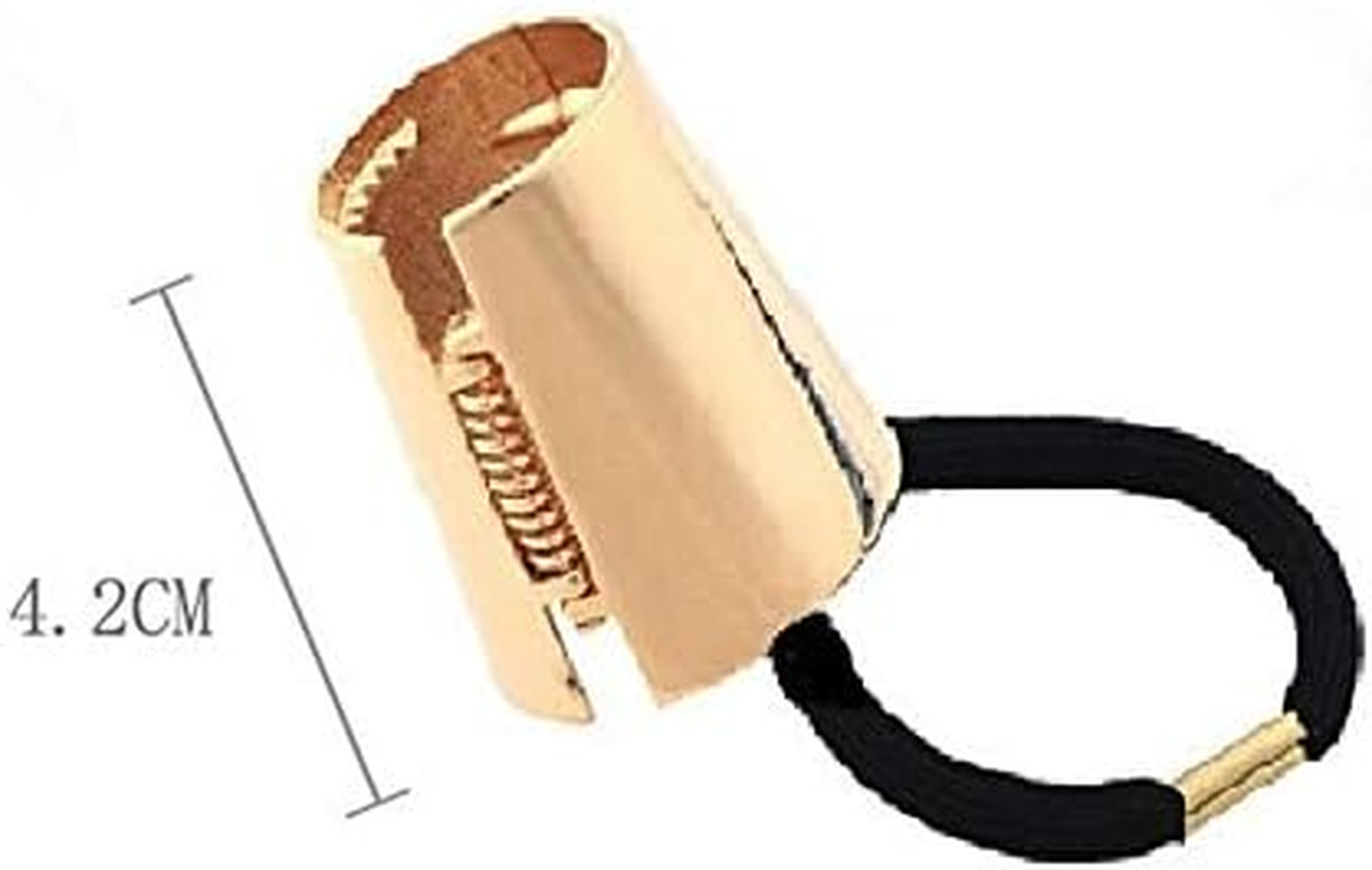 Ericotry 2 X Women Girls Metal round Ponytail Hair Cuff Elastic Hair Band Hair Accessories (Gold + Silver)