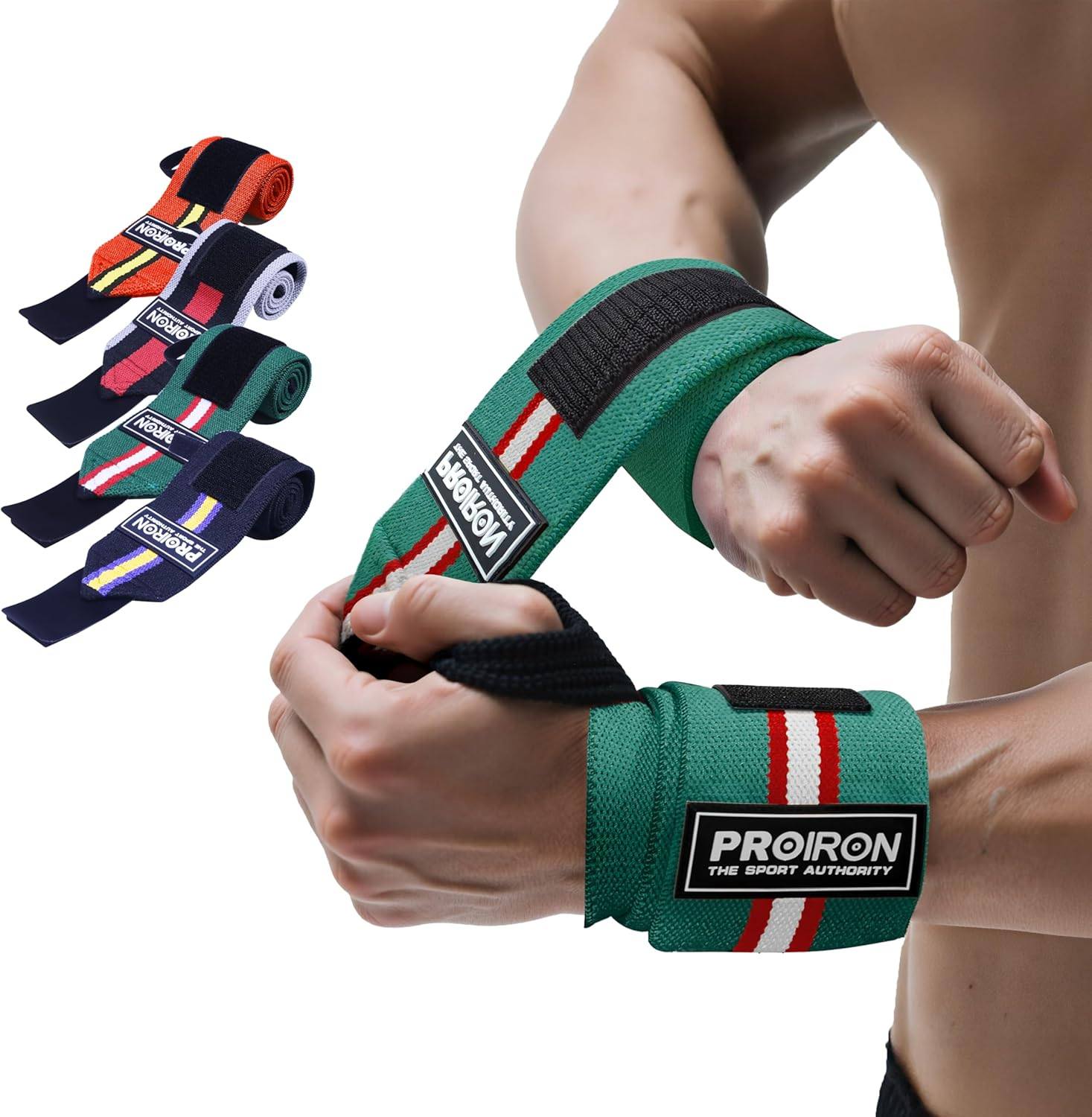 PROIRON Weightlifting Wrist Wraps 2 Pack Wrist Support with Heavy Duty Thumb Loop - Best Wrap for Powerlifting Competition, Strength Training, Bodybuilding