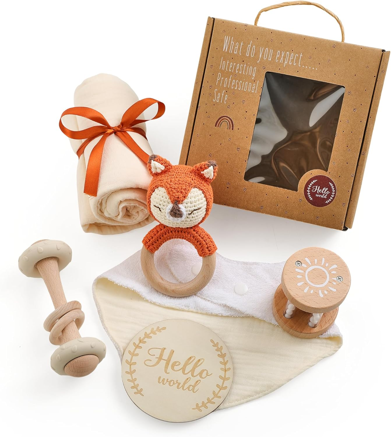 Baby Gift Set for Newborn New Baby Gift Newborn Essentials Bath Set with Blanket Rattle image number 1