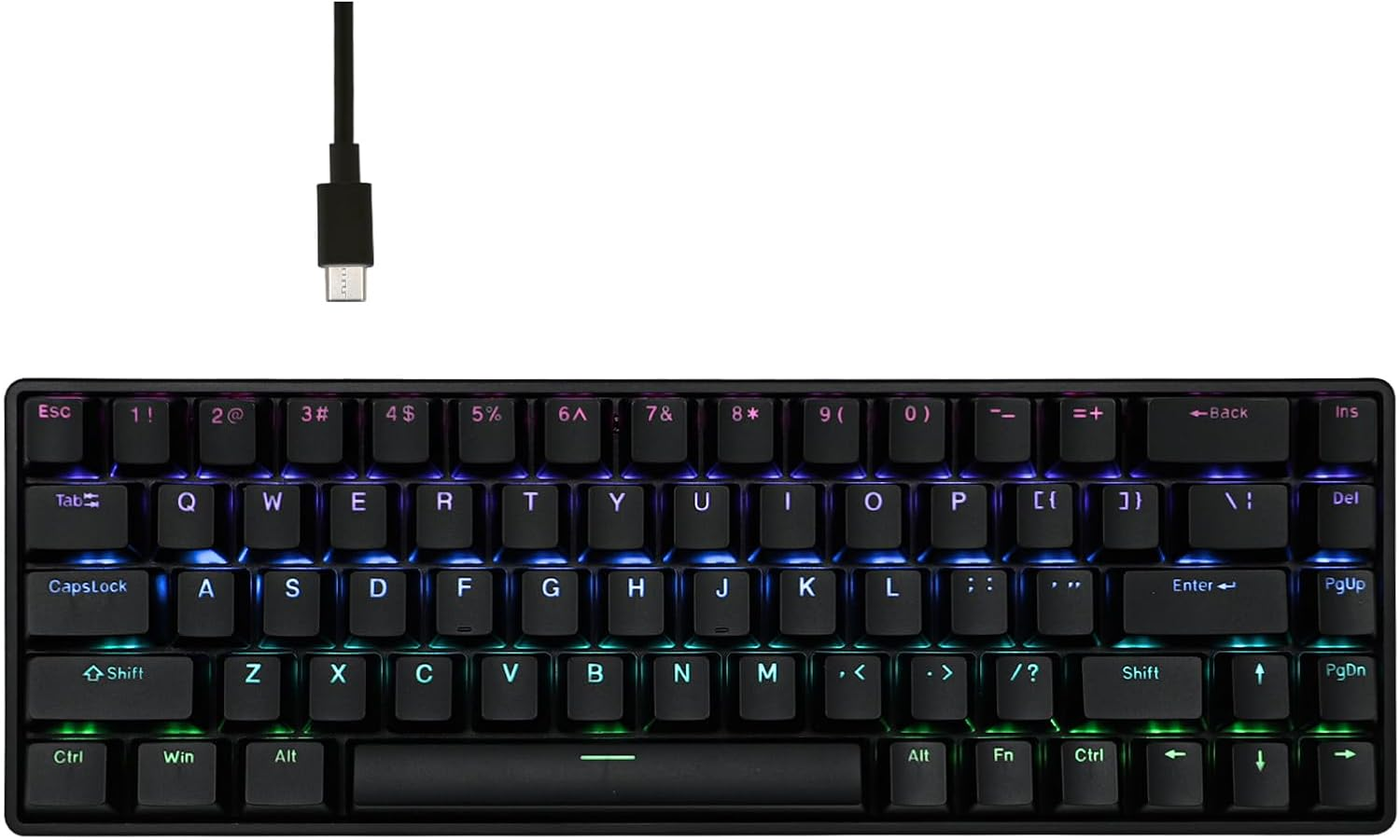 Mechlands VTER Fighting68 HE Magnetic Gaming Keyboard with Adjustable Actuation, 0.08Mm RT Precision, 8K Polling Rate, 68-Key Compact USB-C Wired Keyboard, Hot-Swappable, RGB Backlit (Black) image number 1
