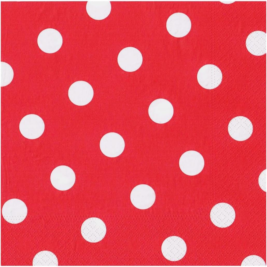 Papstar Polkadots Tissue Napkin 20-Pieces Set, 40 Cm X 40 Cm, Red