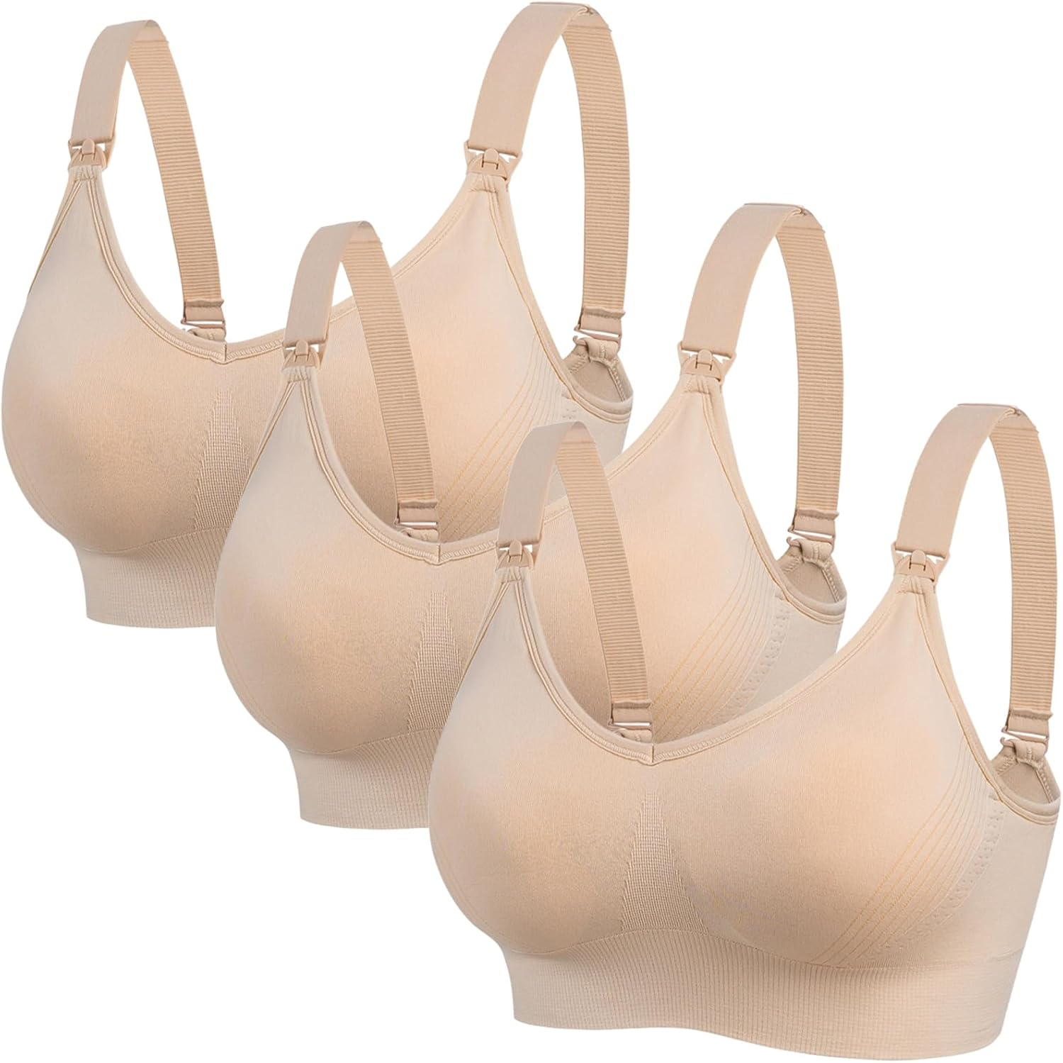 Dress Cici Premium Nursing Maternity Bra - Full Coverage V Neck Wirefree, 3 Pack