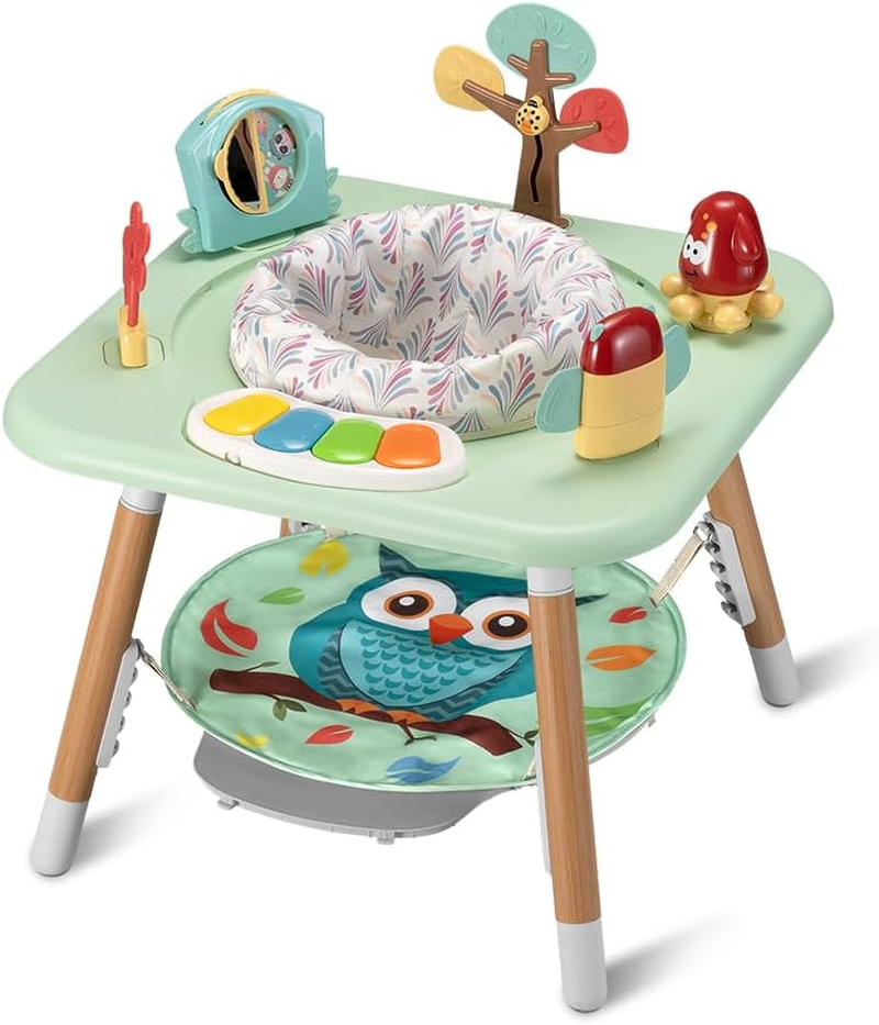 Playpals Baby Activity Center, Baby Jumpers and Bouncers with 6 Removable Toys, 360&deg; Rotary Seat, 5 Adjustable Heights, Interactive Play Center for Toddlers Boys Girls 6 Months+ (White)