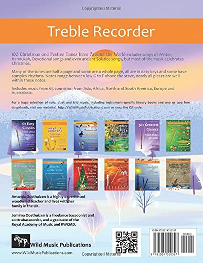 100 Christmas and Festive Tunes from around the World for Treble Recorder: Exciting Traditional Melodies from 65 Countries Arranged for Beginner and Intermediate Treble (Alto) Recorder Players image number 1