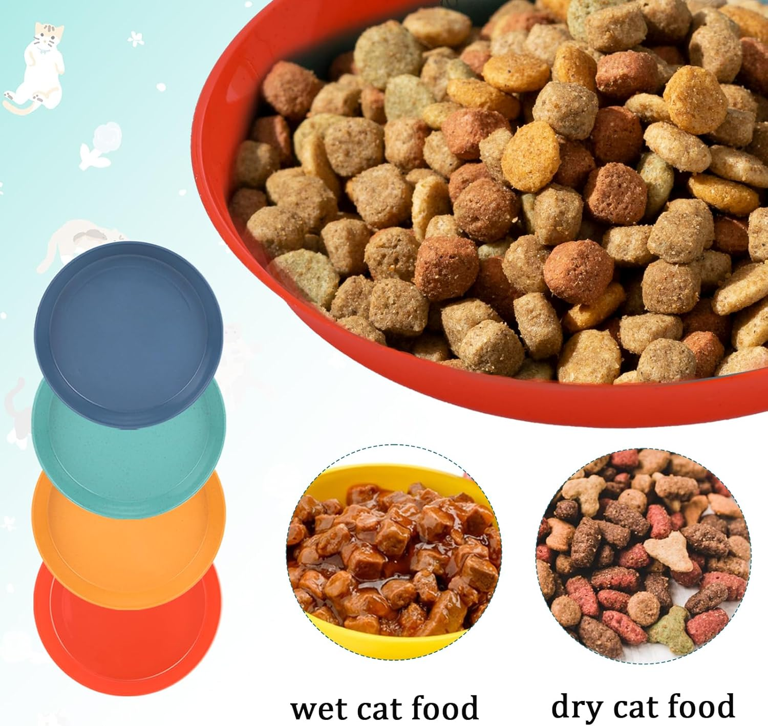 Pack of 4 Cat Food Bowls, Flat Cat Food, Flat Cat Bowls, Whiskers, Fatigue-Free, Cat Food Bowls for Food and Water, Cat Bowl for Kittens and Short-Legged Cats - Pack Of 8 image number 2