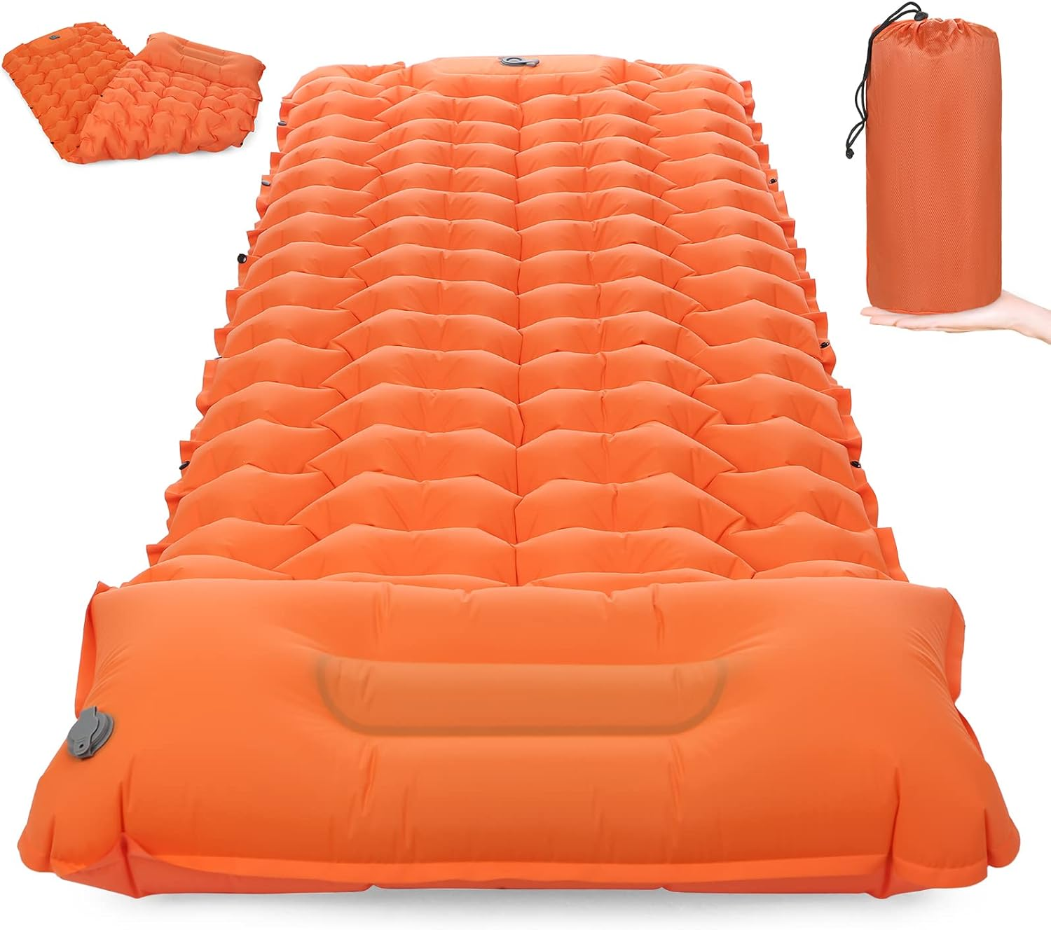 Eacam Sleeping Pad, Ultralight Inflatable Sleeping Pad for Camping, Built-In Pump, Ultimate for Camping, Hiking - Airpad, Carry Bag, Repair Kit - Compact & Lightweight Camping Pad