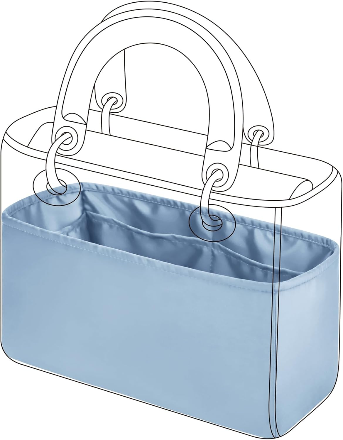 DGAZ Silk Purse Organizer Insert for Lady-Dior Micro/Mini/S/M/L Bags，Silky Smooth Bag Organizer，Luxury Handbag & Tote Shaper(Rose Dragee, S)