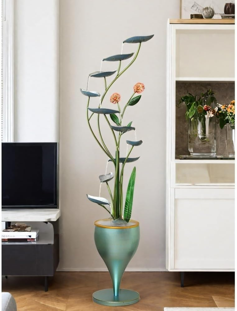 Outdoor Fountain Creative Circular Flow Ornaments Floor Standing Modern Feng Shui Wheels Light Luxury Decorations Housewarming and Opening Gifts(Green) image number 3