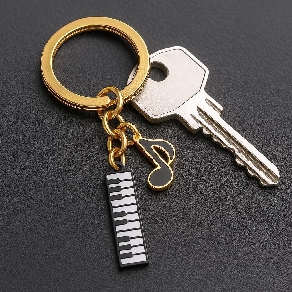 Music Keychain,Musicians Key Chains for Bag Charms,Cute Keychains Gift for Musician Girls - Microphone Note image number 6