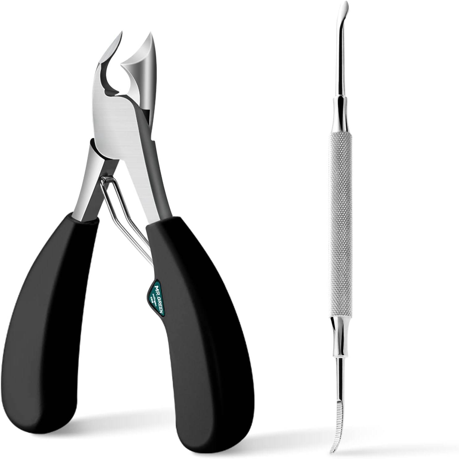MR.GREEN Toenail Clipper Stainless Steel Ingrown Nail Cutter Good at Cutting Thick and Hard Nails Pedicure Tools (Orange+Nail Remover)