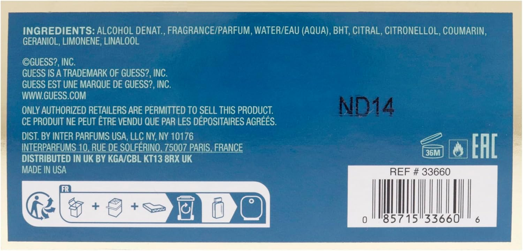 Guess Uomo Acqua by Guess for Men - 3.4 Oz EDT Spray image number 1