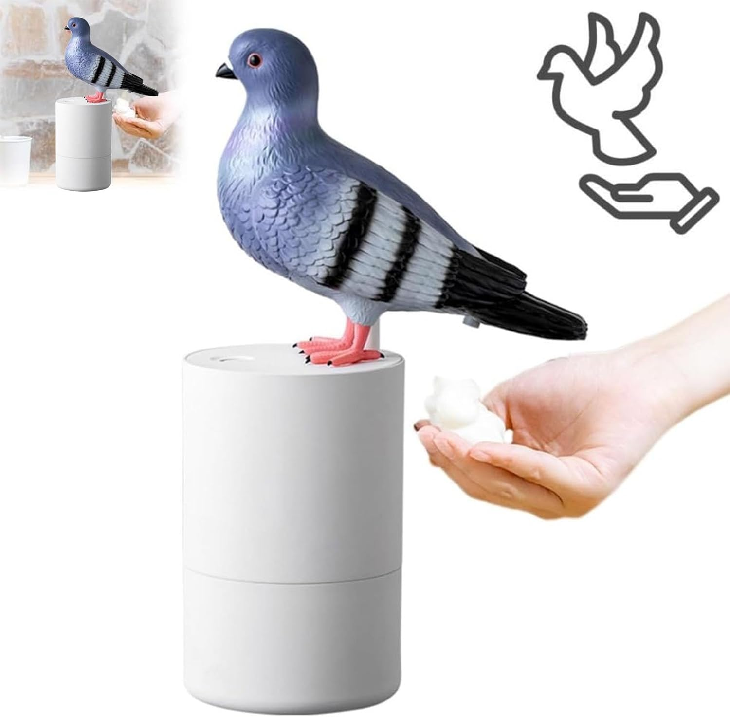 Bewinner Blue Bird Automatic Touchless Induction Refillable Soap Dispenser for Kitchen Bathroom Hall (Blue) image number 2