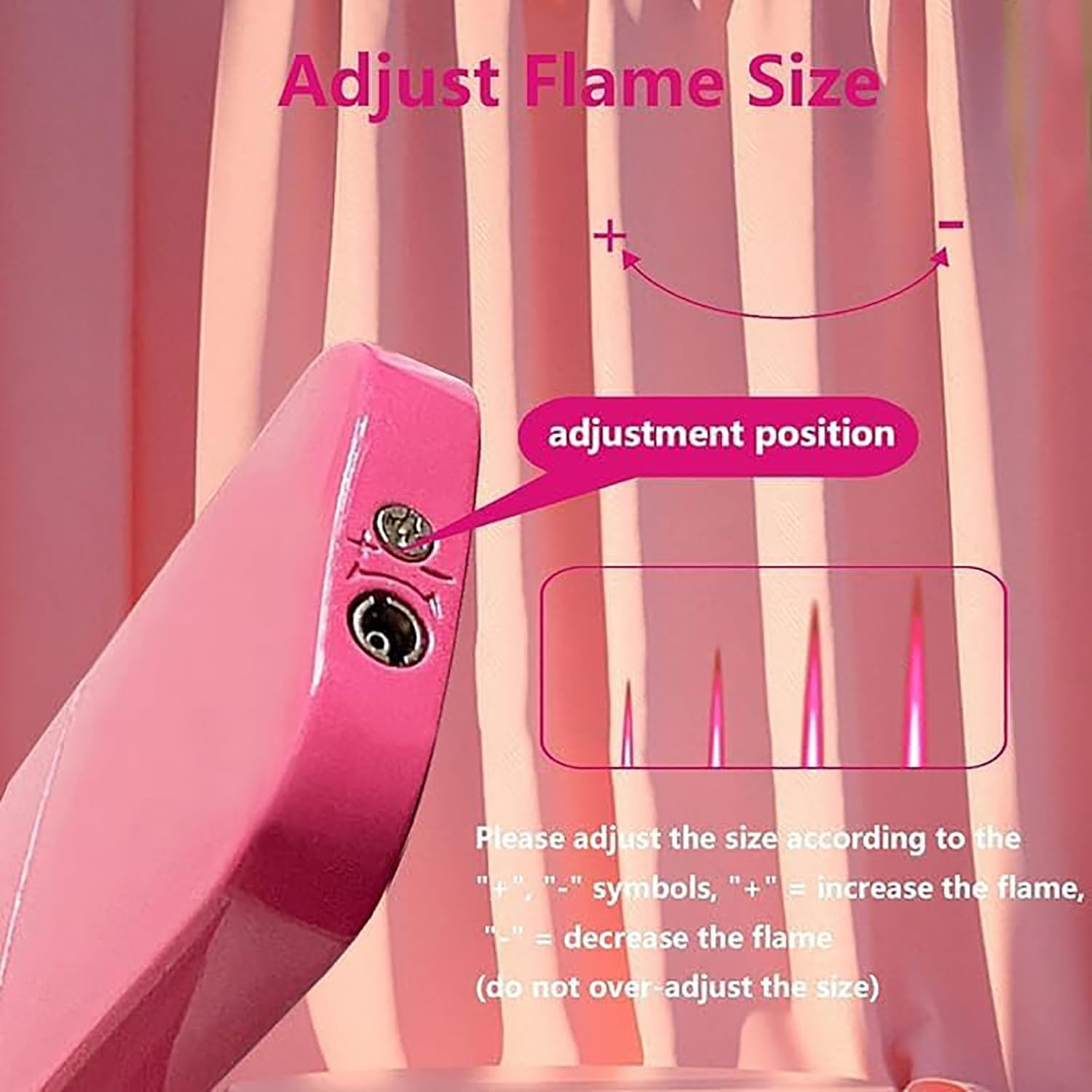 Lighter, Pink Flame Cool Lighter, Cute Pink Torch Windproof Lighter, Metal Refillable Butane Lighter, Outdoor, Indoor, Camping, BBQ, Candle, Birthday, Simple DIY Gift image number 1