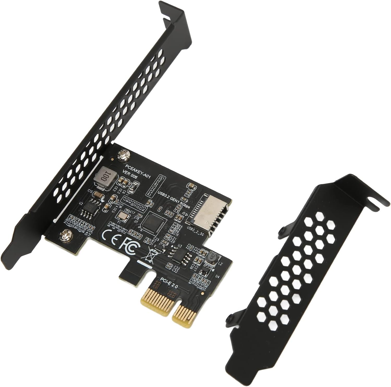 PCIE X1 to USB 3.2 Gen1 Type E Expansion Card, 5Gbps High Speed PCIE X1 to USB3.2 Gen1 Type E 20PIN Expansion Card for Desktop Front Type C, for WINXP 7/8/10/11 for Linux for OS image number 4