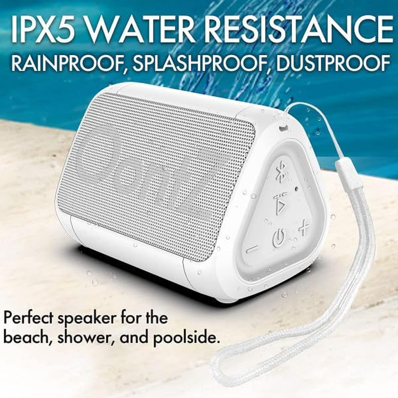 Oontz Angle Solo : Super Portable Bluetooth Speaker Compact Size Delivers Surprisingly Loud Volume Bass 100' Wireless Range, IPX-5 Splashproof Perfect Travel Speaker White Lanyard image number 5