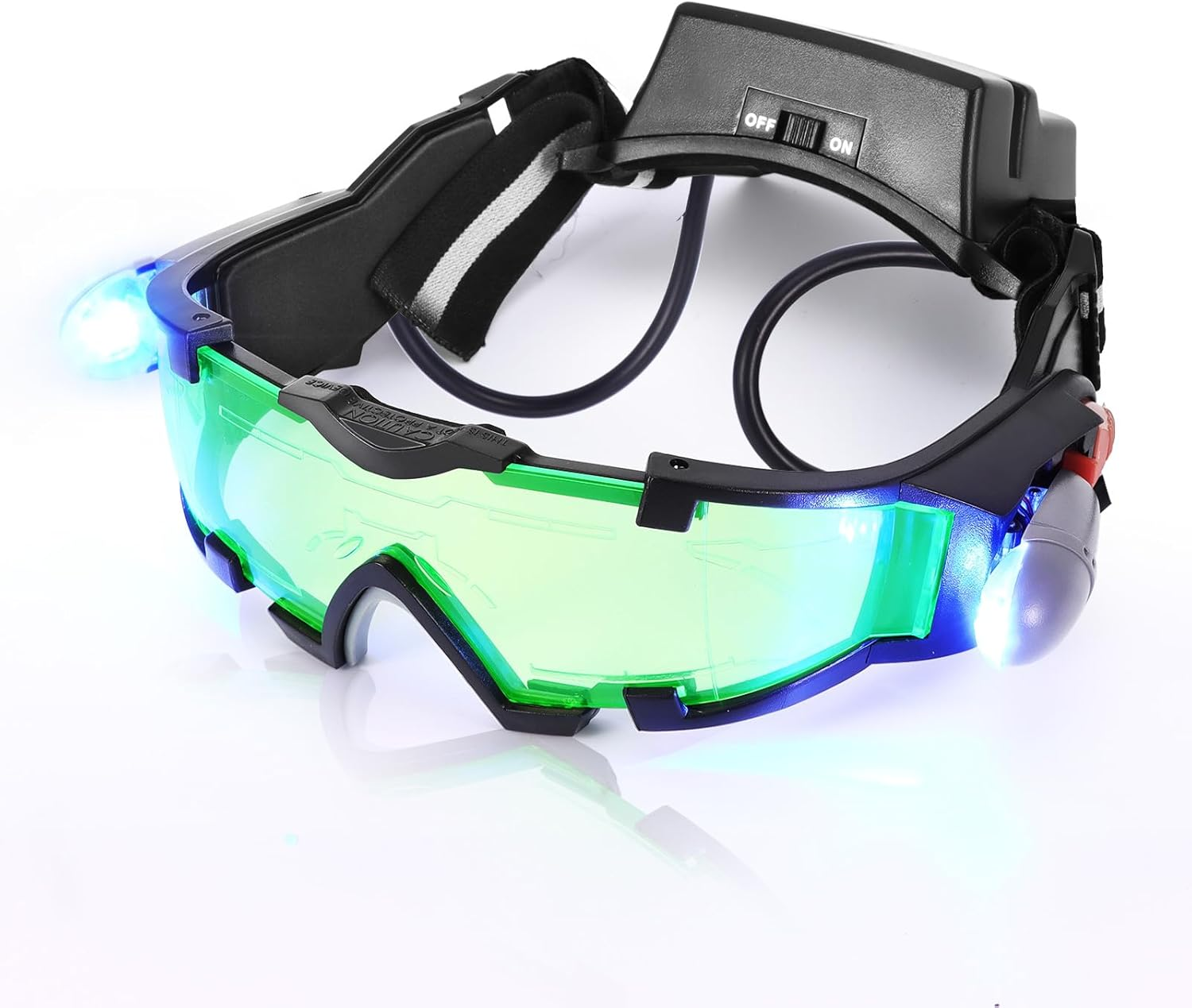 ALLOMN Spy Night Vision Goggles with Flip-Out, Adjustable Kids LED Night Green Lens Glasses for Hunting Racing Bicycling, Skying to Protect Eyes image number 5