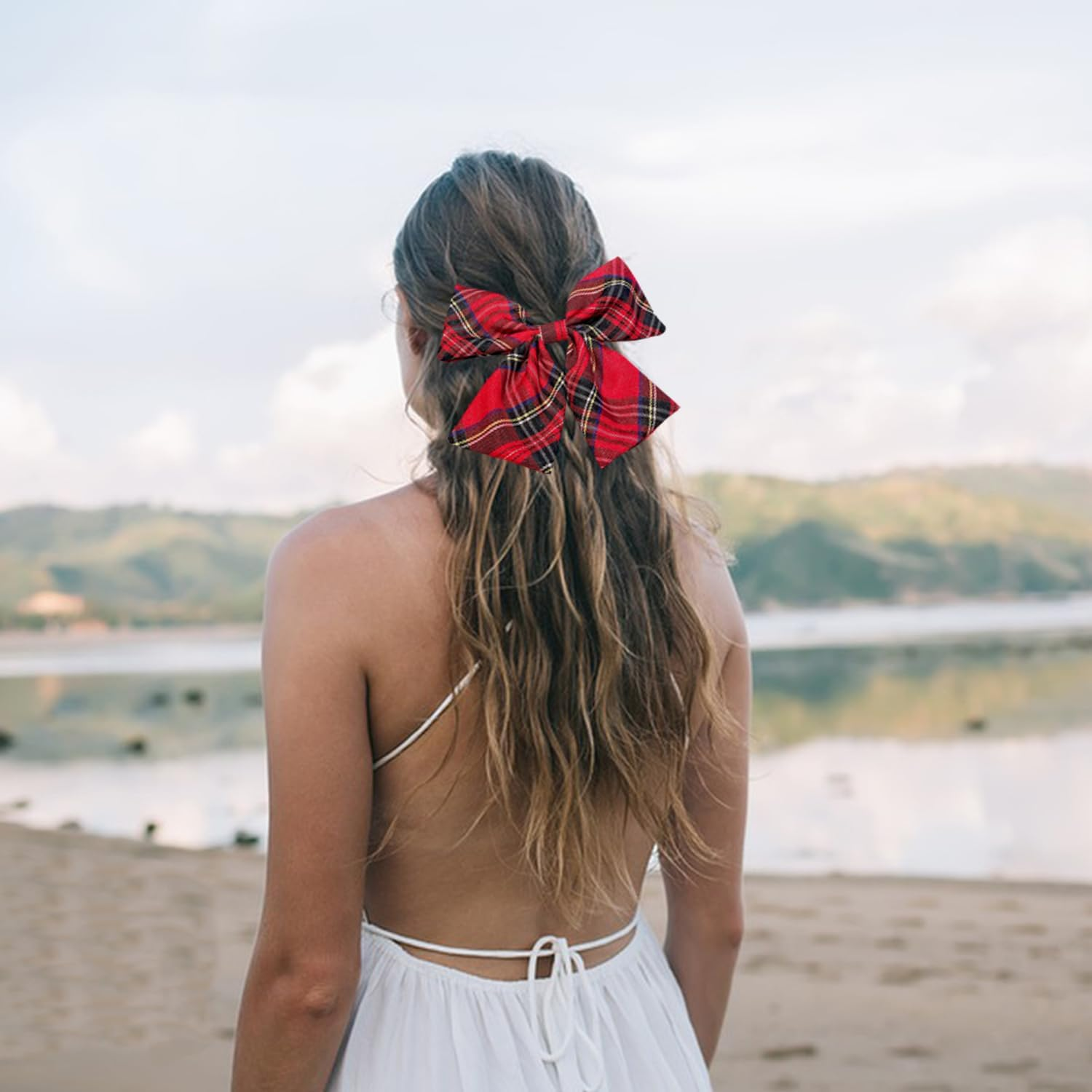 2PCS Tartan Bow Knot Hair Clips &ndash; Classic Scottish Plaid Hair Accessories for Women & Girls, Secure & Elegant Clips for Daily Wear image number 1