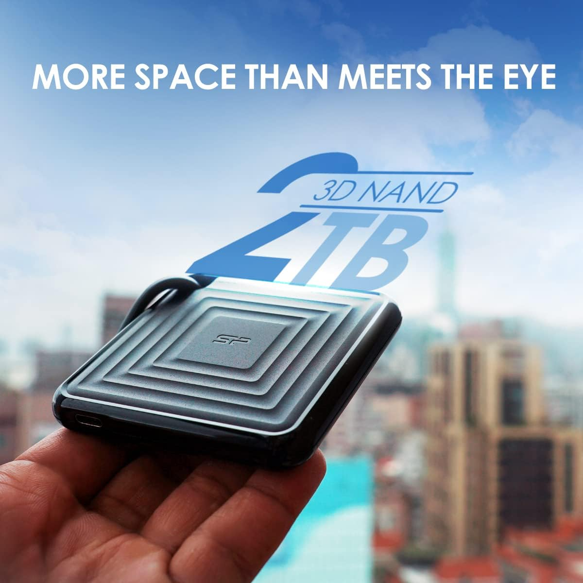 Silicon Power 1TB Portable SSD, Compact Pocket-Size USB 3.2 Gen 2 External Solid State Drive, up to 540Mb/S, PC60 Series