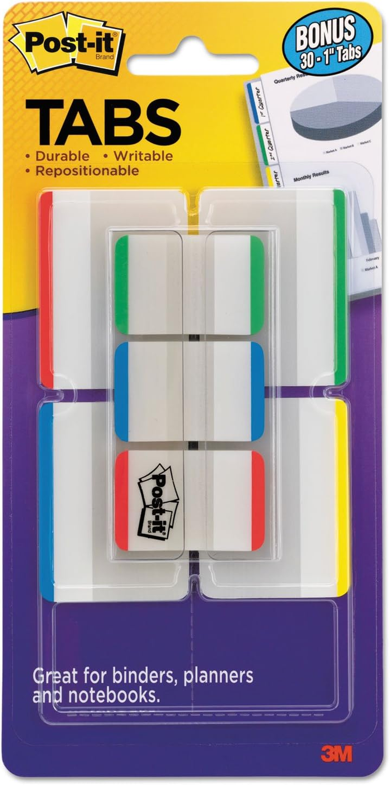 Post-It Durable Tabs Assorted Primary Colours Value Pack 686-VAD2 image number 1