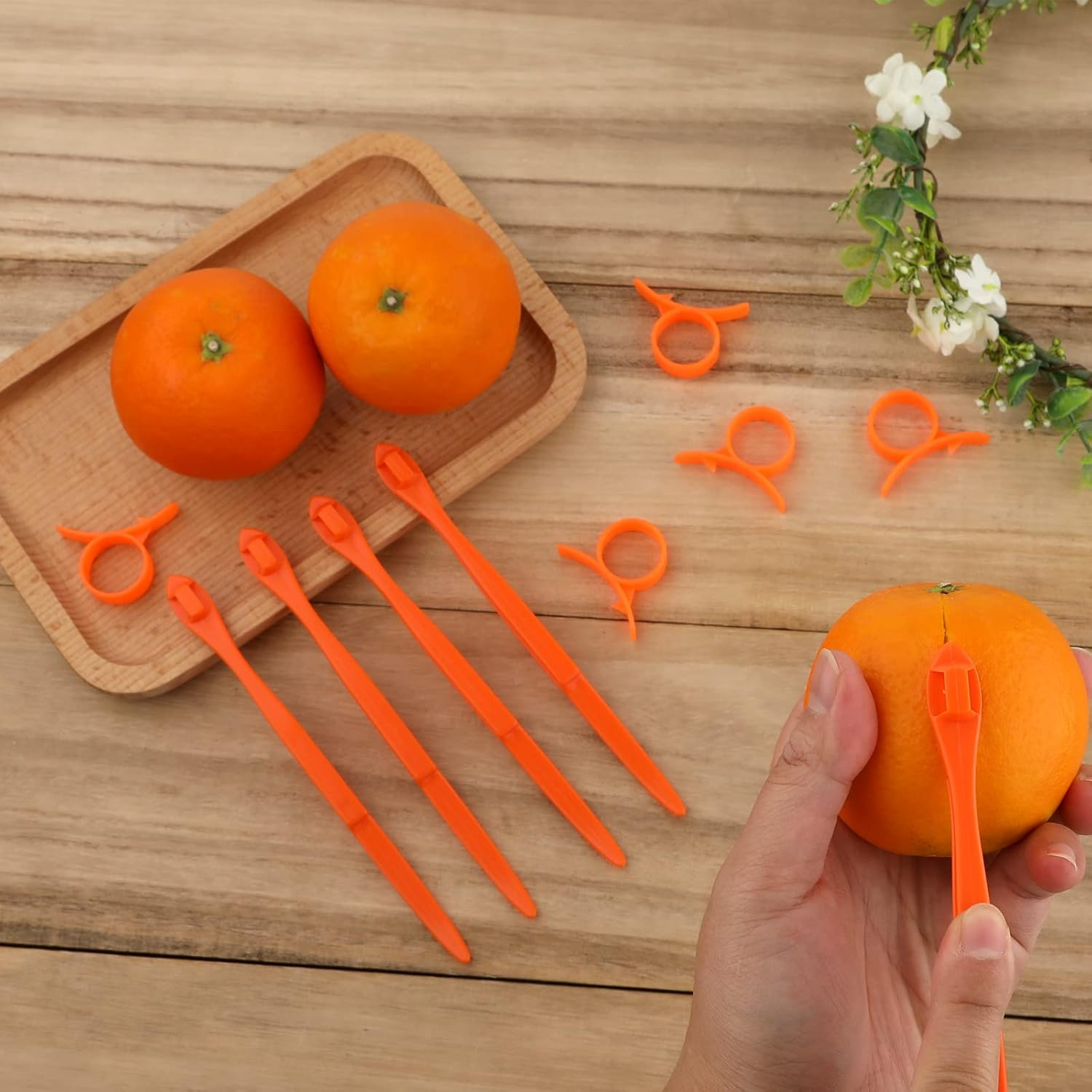 10Pcs Orange Peeler Tools Citrus Peel Cutter Plastic Fruit Slicer Easy Fruit Opener Kitchen Gadget for Oranges Avacados Lemon image number 4