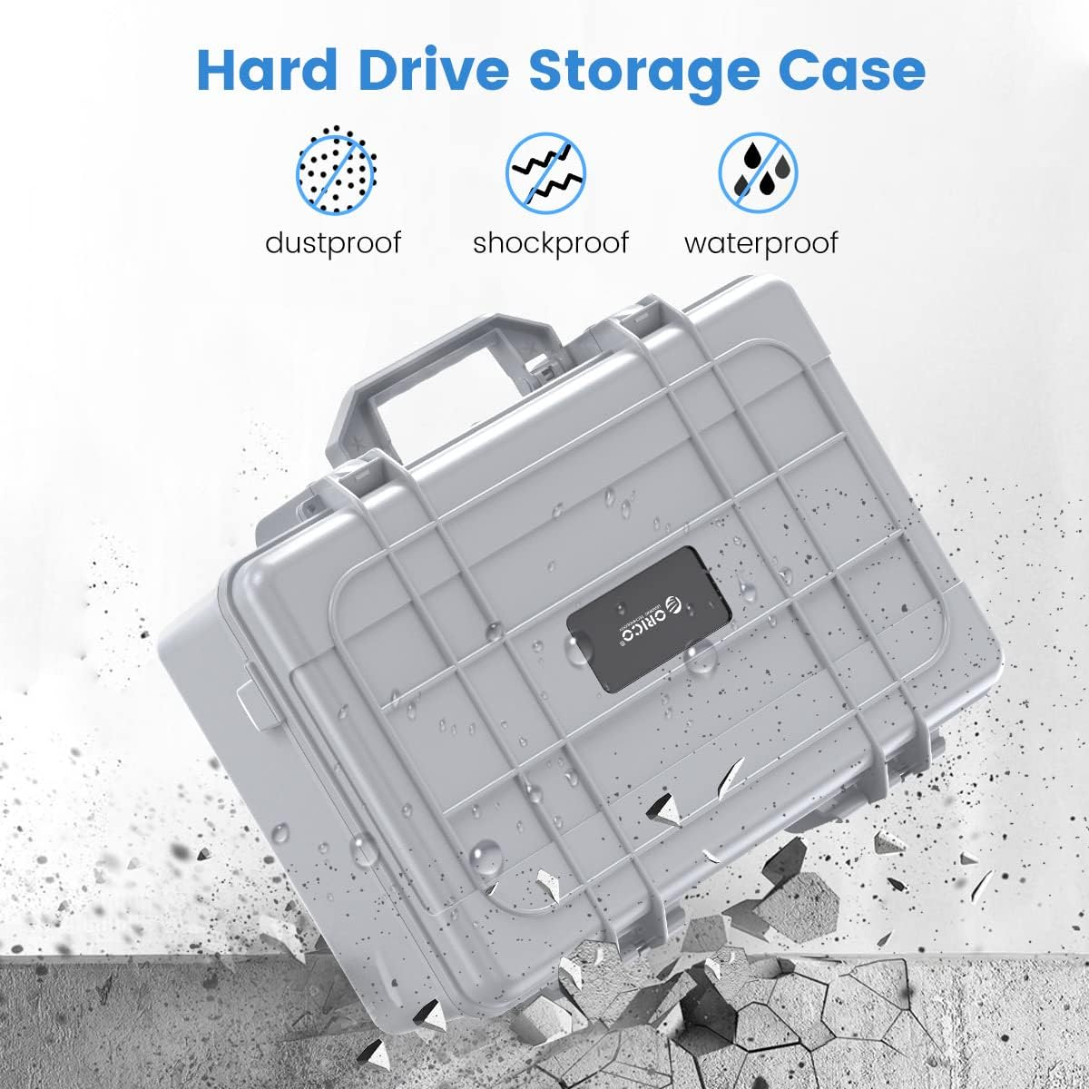 ORICO Hard Drive Case 3.5Inch 20-Bay HDD/SSD Multi-Protection Storage Suitcase with Foam Hard Case Shockproof Anti-Static Moistureproof Carrying Case -PSC L20 image number 6