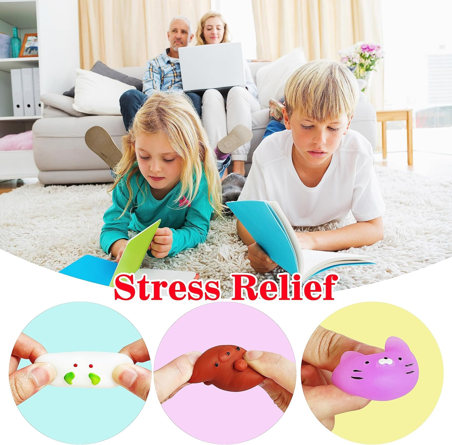 6 Pcs Mochi Squishy Toys for Kids Party Favors, Mini round Animals Toys Kawaii Squishies for Classroom Prizes, Easter Basket and Goodie Bag Stuffers, Stress Balls Fidget Toys Bulk for Kids image number 6