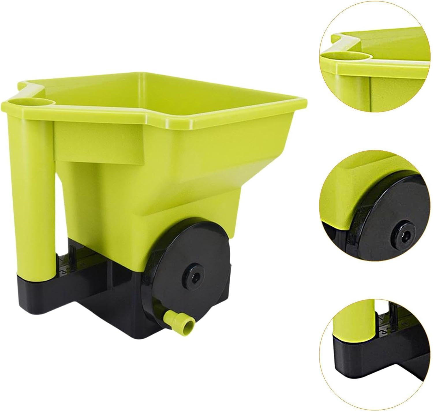 Perfk Fertilizer Spreader Handheld Spreader Green for Salt Gardening Tools Lightweight Planter Tool Spreader Fertilizer Dispenser image number 3