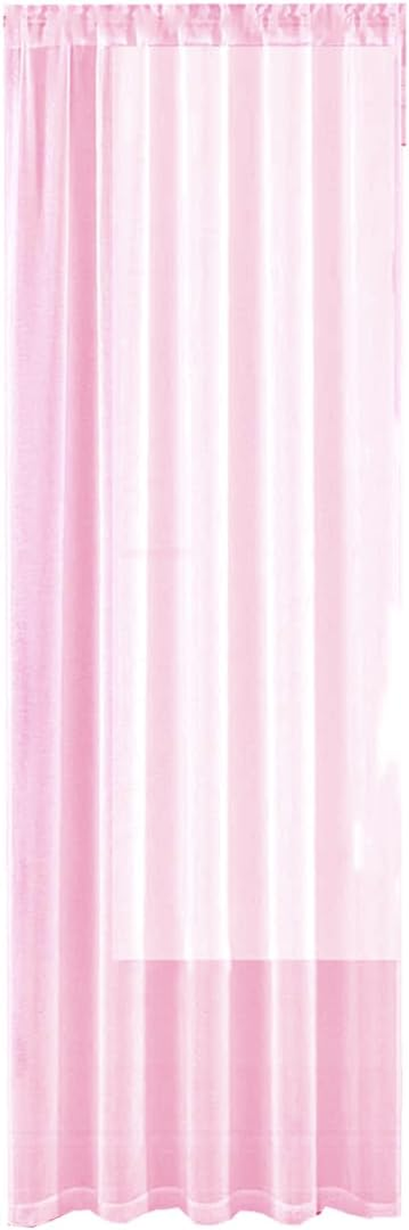 AIMALL Sheer Voile Curtain Panel for Bedroom, Rod Pocket Window Drapes, Polyester, 55X90 Inches, Available in Black, White, Pink
