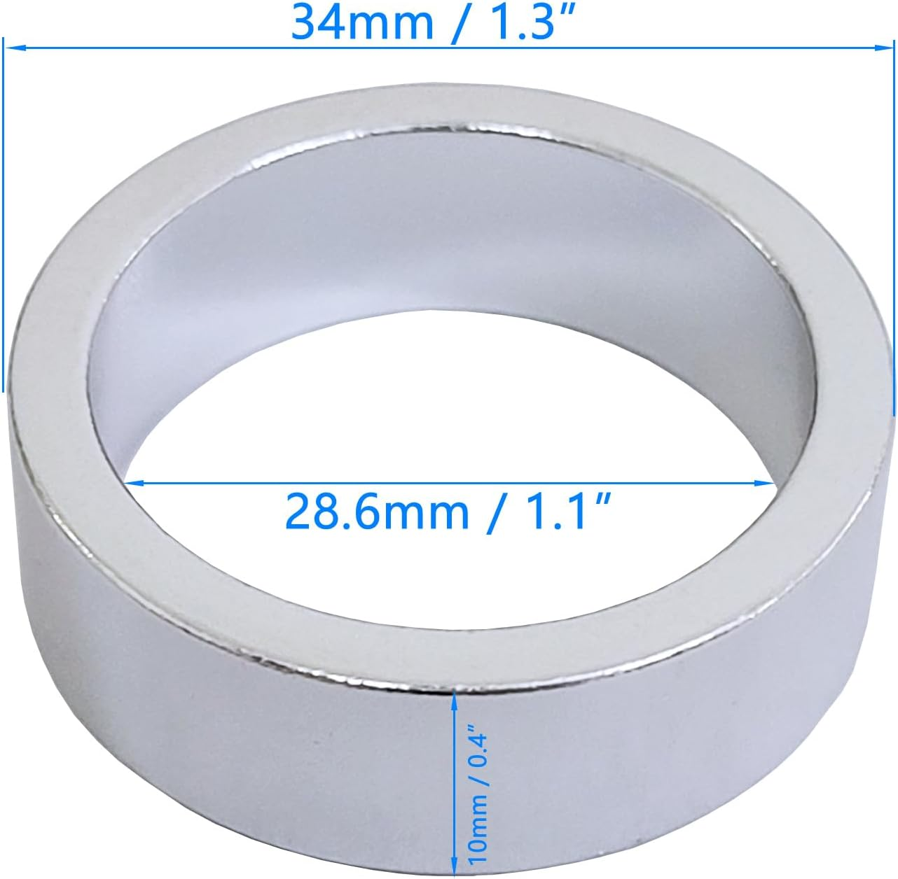 10X Bicycle Head Stem Spacer Replacement Head Tube Spacer Aluminum Alloy Headset Washer Accessories Compatible with Front Stem Fork MTB Bike BMX Mountain Bike image number 2