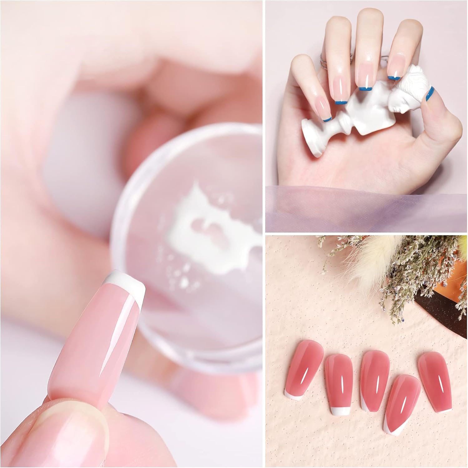 2 Set Double Sided Nail Stamper Clear Silicone Stamping Jelly with Scraper DIY Manicure Nail Art Tool image number 3