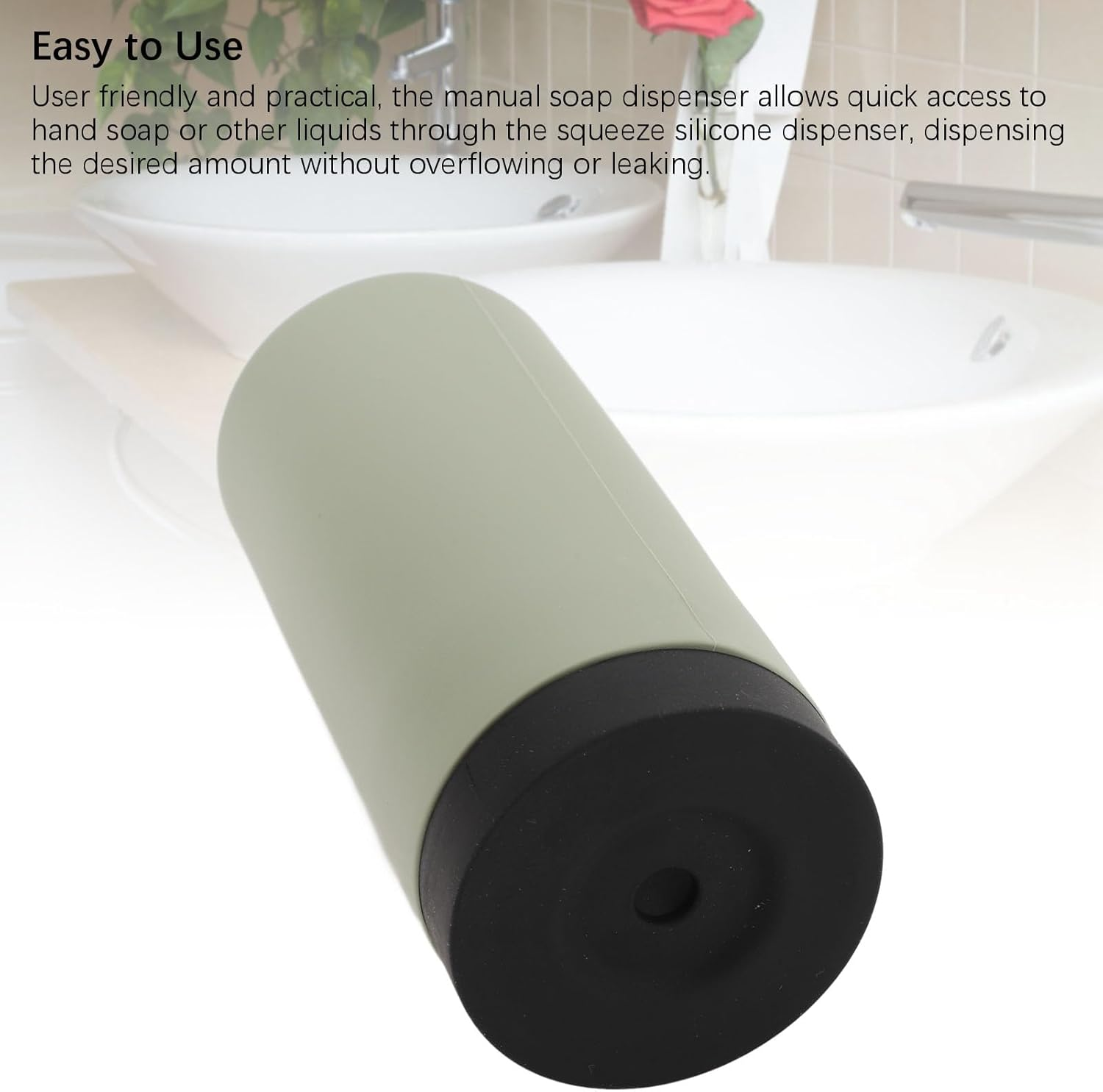 Yosoo Silicone Divided Dispenser Bottle, Manual Squeeze Design, Refillable Container for Soap, Shampoo, Essential Oils, Kitchen and Bathroom Supplies image number 6