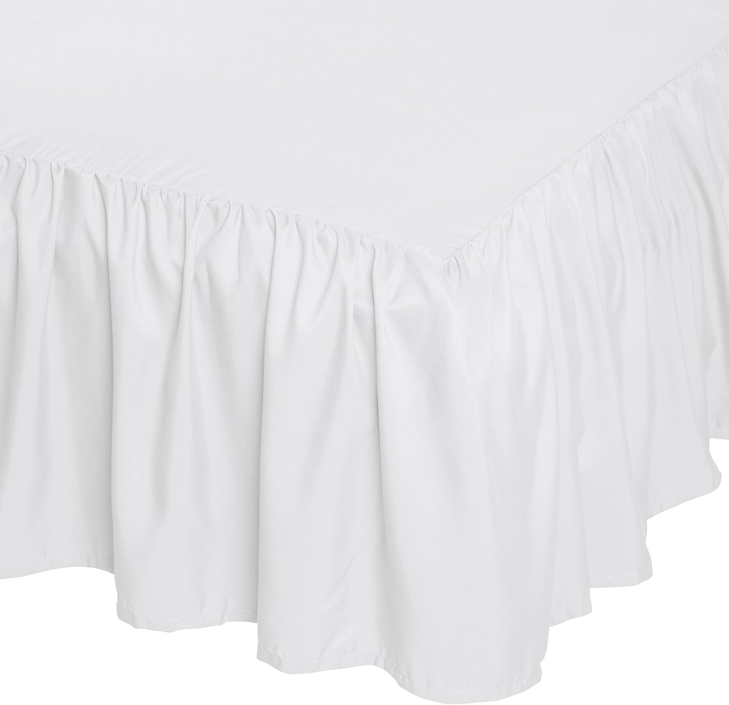Amazon Basics Lightweight Ruffled Bed Skirt, Classic Style, Soft and Stylish 100% Microfiber with 40.6 Cm Drop-Queen, White image number 7