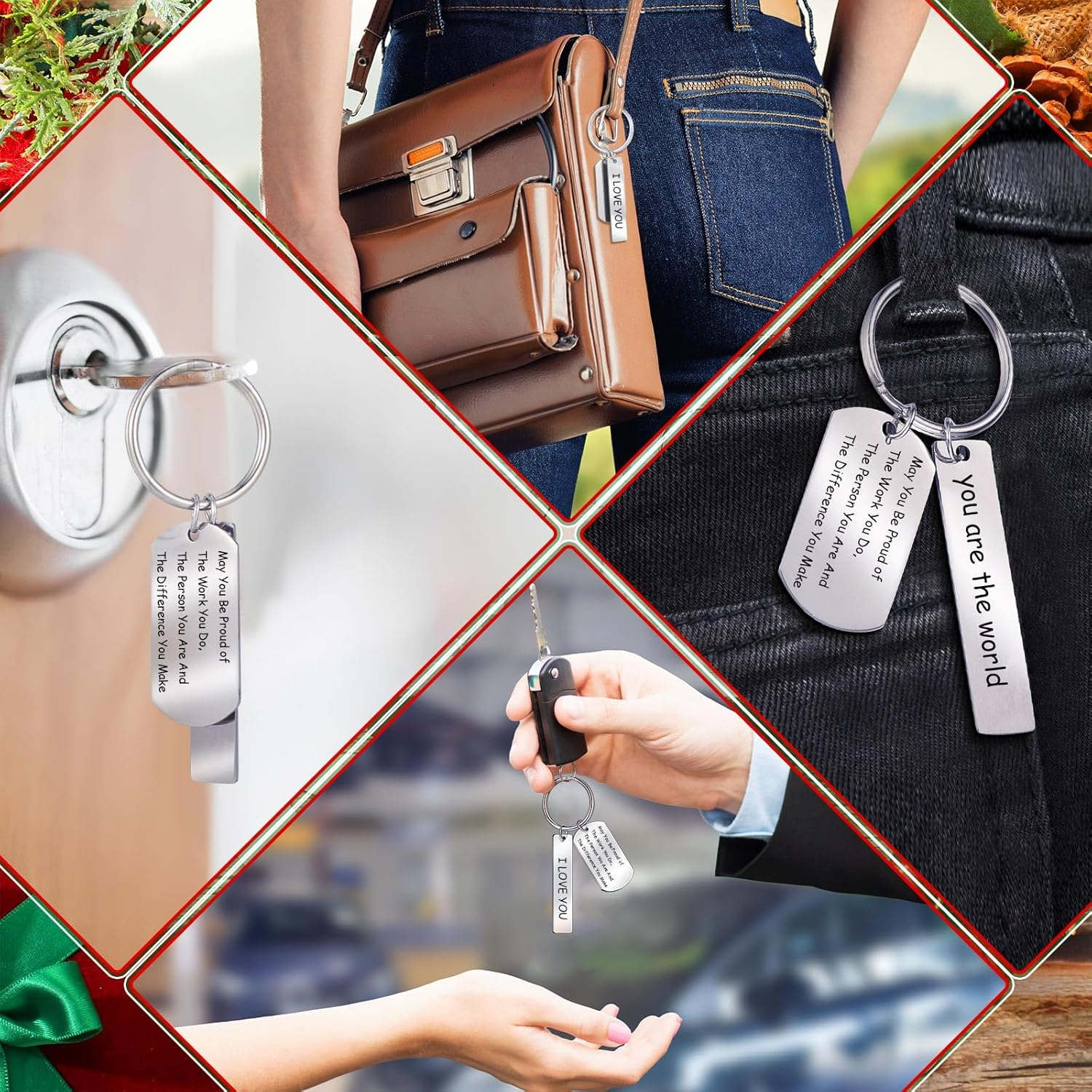 Gisafai 30 Pcs Engravable Metal Keychain Blanks Metal Stamping Blanks for Engraving Stainless Steel Blank Key Ring Tags with Hole Metal Stamping Tags for DIY Craft Engravable Gift (Rectangle) image number 2